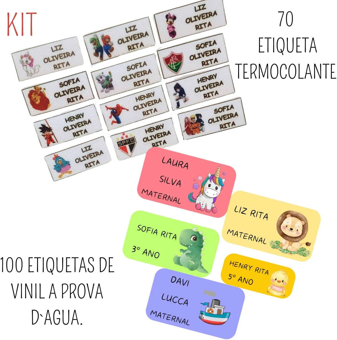 Kit De Etiquetas Personalizadas Para Material Escolar E Roupas Vinil kit-de-etiquetas-personalizadas-para-material-escolar-e-roupas-vinil