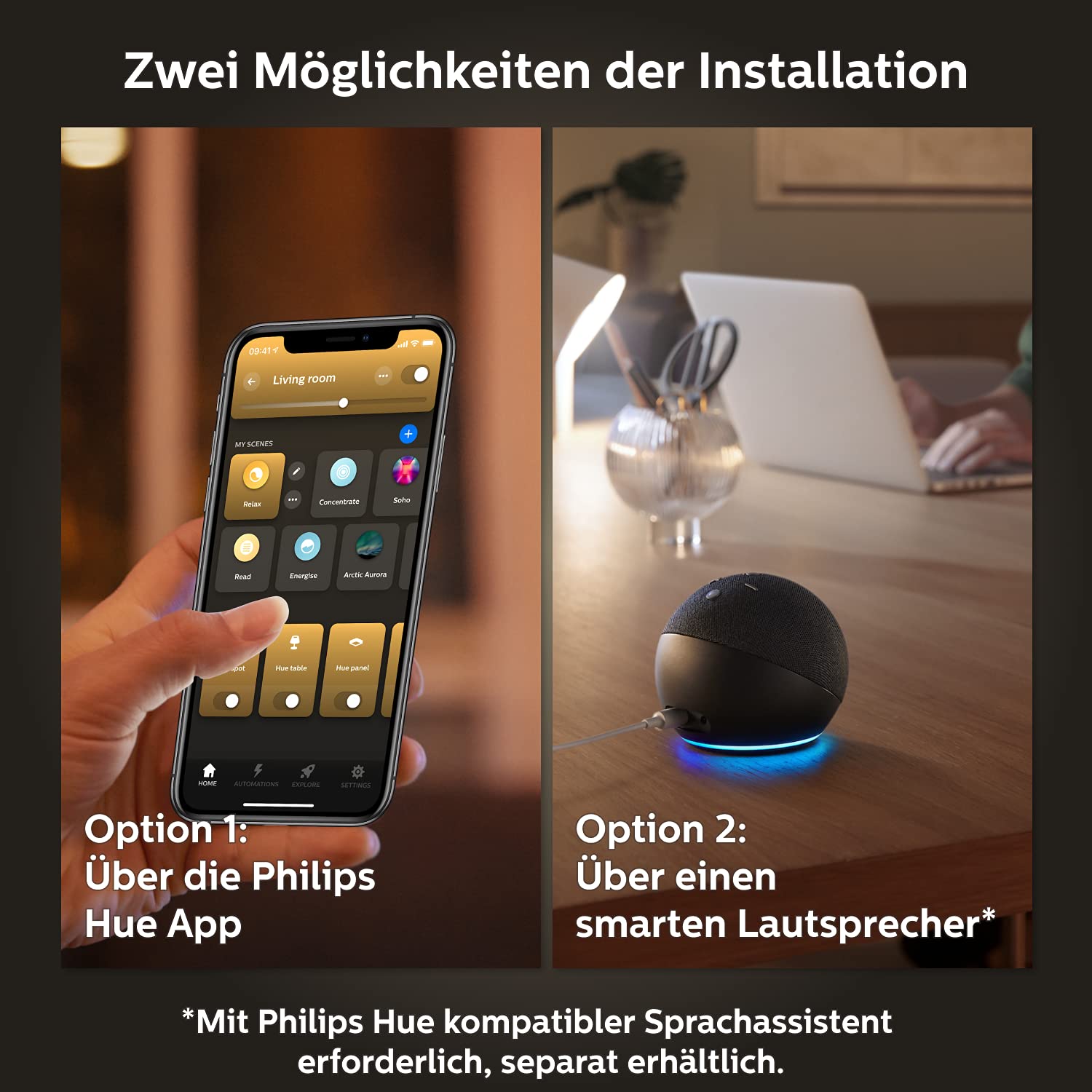 Philips Hue White Ambiance E27 3er Starter Set Smart Button dimmbar App Alexa kompatibel