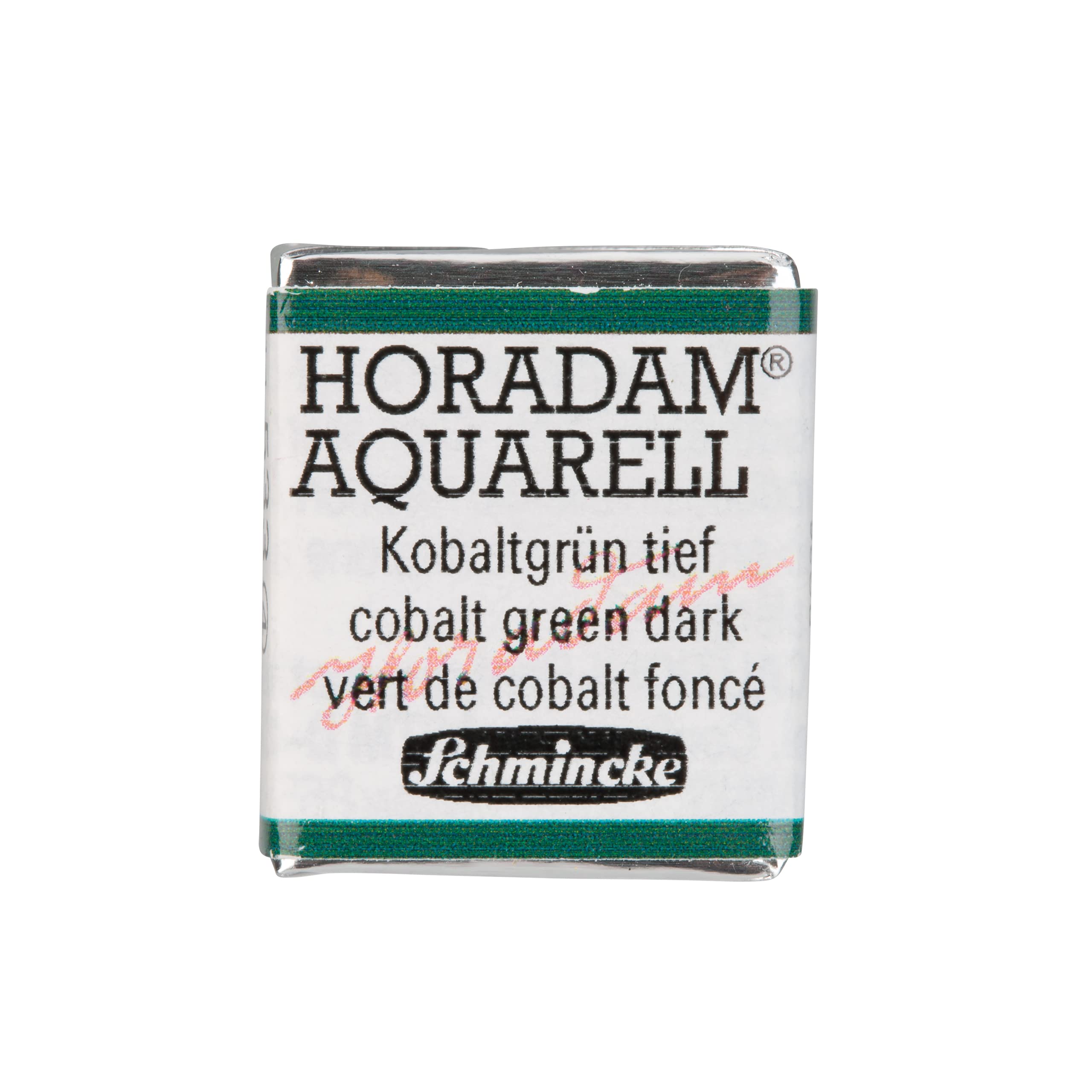 Schmincke - HORADAM® AQUARELL - finest artists' watercolour paints, 533 cobalt green dark, 14 533 044, 1/2 pan