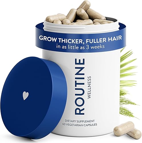 Suplemento avanzado para el crecimiento del cabello de Routine Wellness - Vitaminas para hacer crecer un cabello más grueso, abundante y con