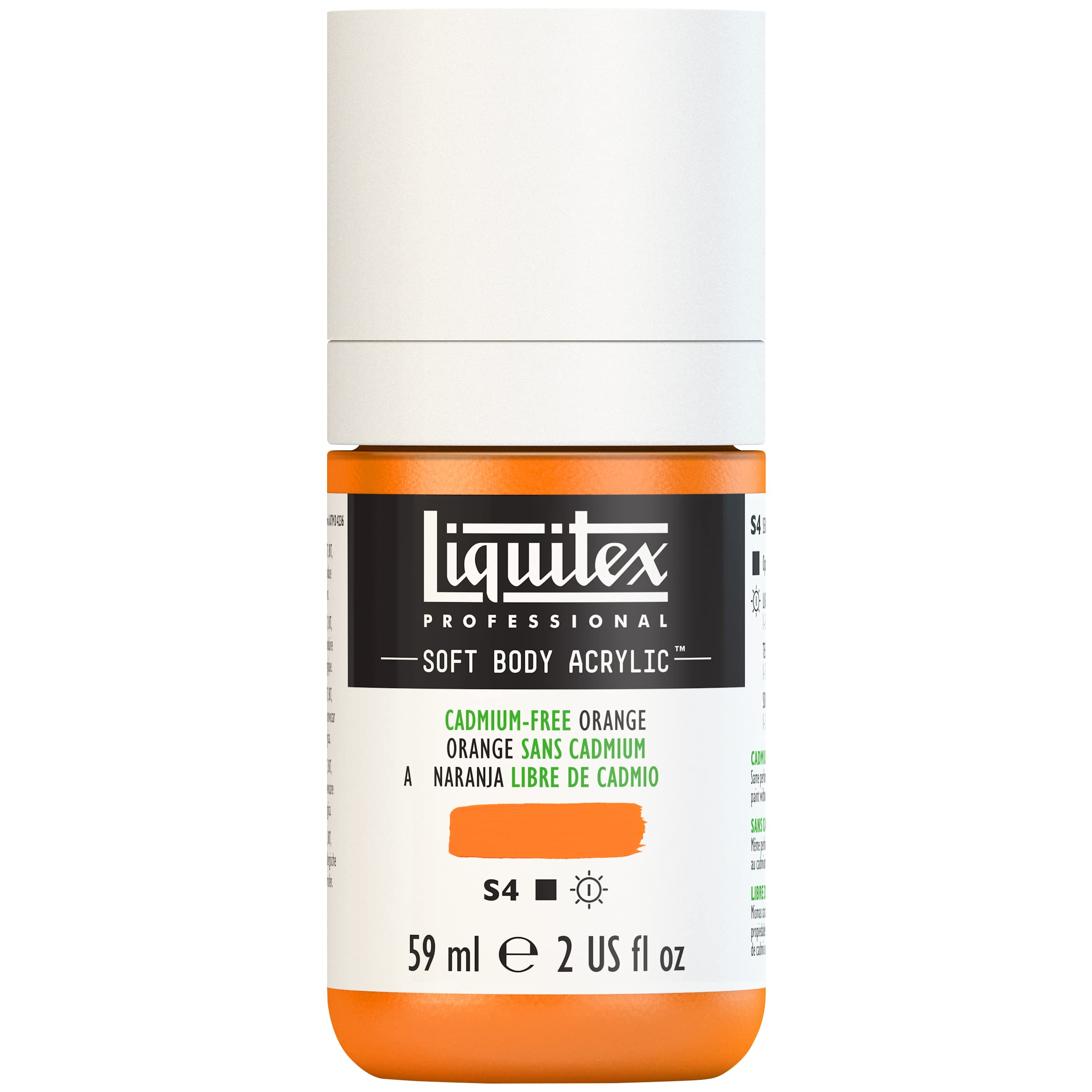 Liquitex Professional Soft Body Acrylic 2-oz Bottle, Cadmium-Free Orange, 59 ml (Pack of 1)