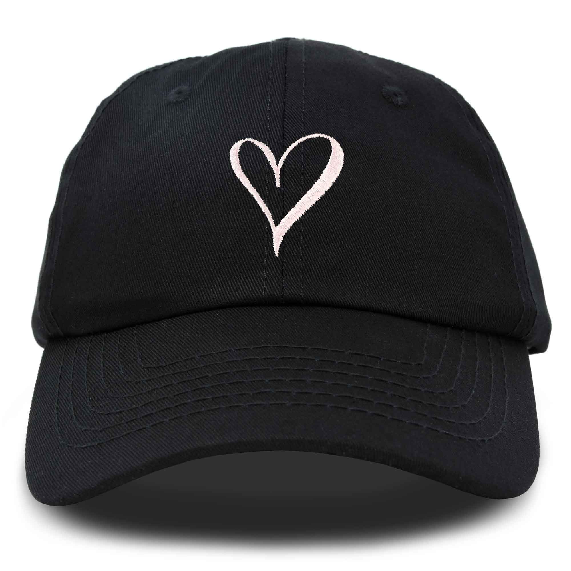 DALIXHand Drawn Heart Hat Womens Embroidered Baseball Cap