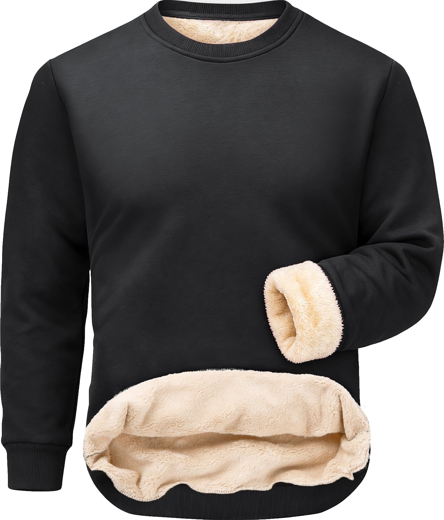 Tansozer Herren Gefütterte Sweatshirts Winter Fleecepullover Warme Pullover Langarmshirts