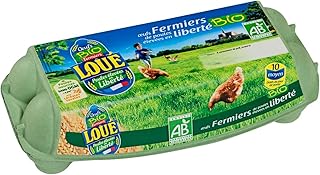 Loué Œufs Bio Fermier Moyen - La boîte de 10