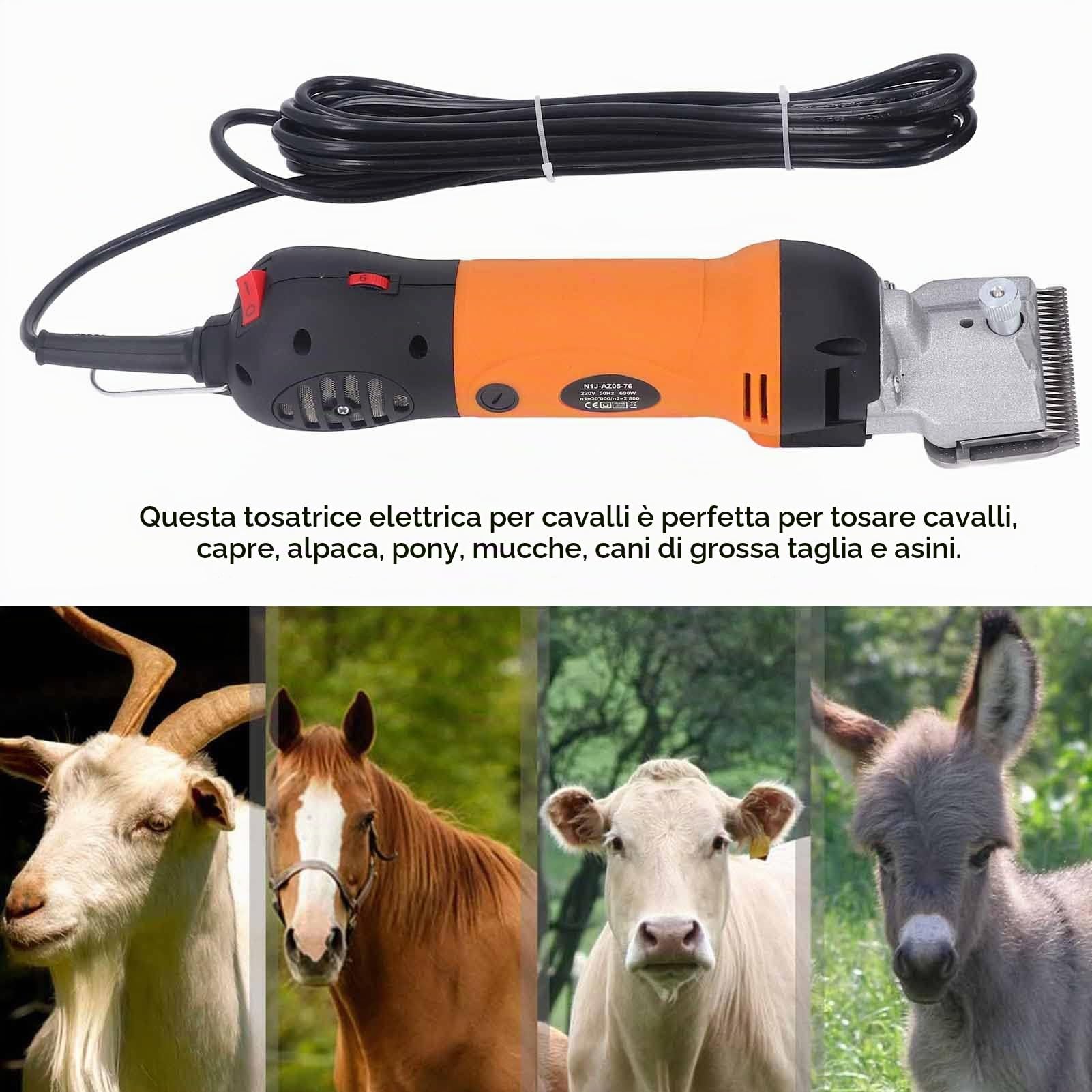 Tagliacapelli Professionale per Animali 690W con 6 Velocità Regolabili Kit Toelettatura Cani Tosatrici Elettriche per Grooming