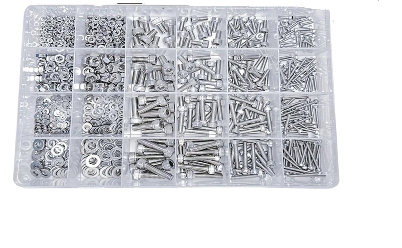 Kit de combinación tornillos, tuercas y pernos métricos acero inoxidable 304 (918 piezas, M2, M3, M4 M5) Juego de Tornillos y Tuercas