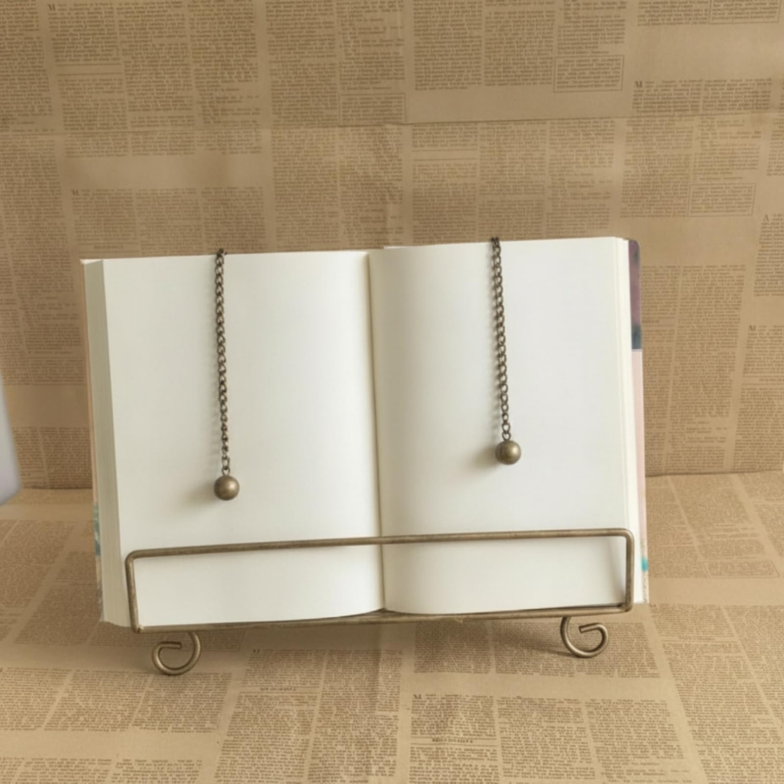 F Fityle Soporte Lectura corativo Hierro con Respaldo Inclinado Estable y Repisa Rectangular para Varios Tamaños Libros Acuado para Escritorio Estantería y Mesa Trabajo en la Oficina O Cocina