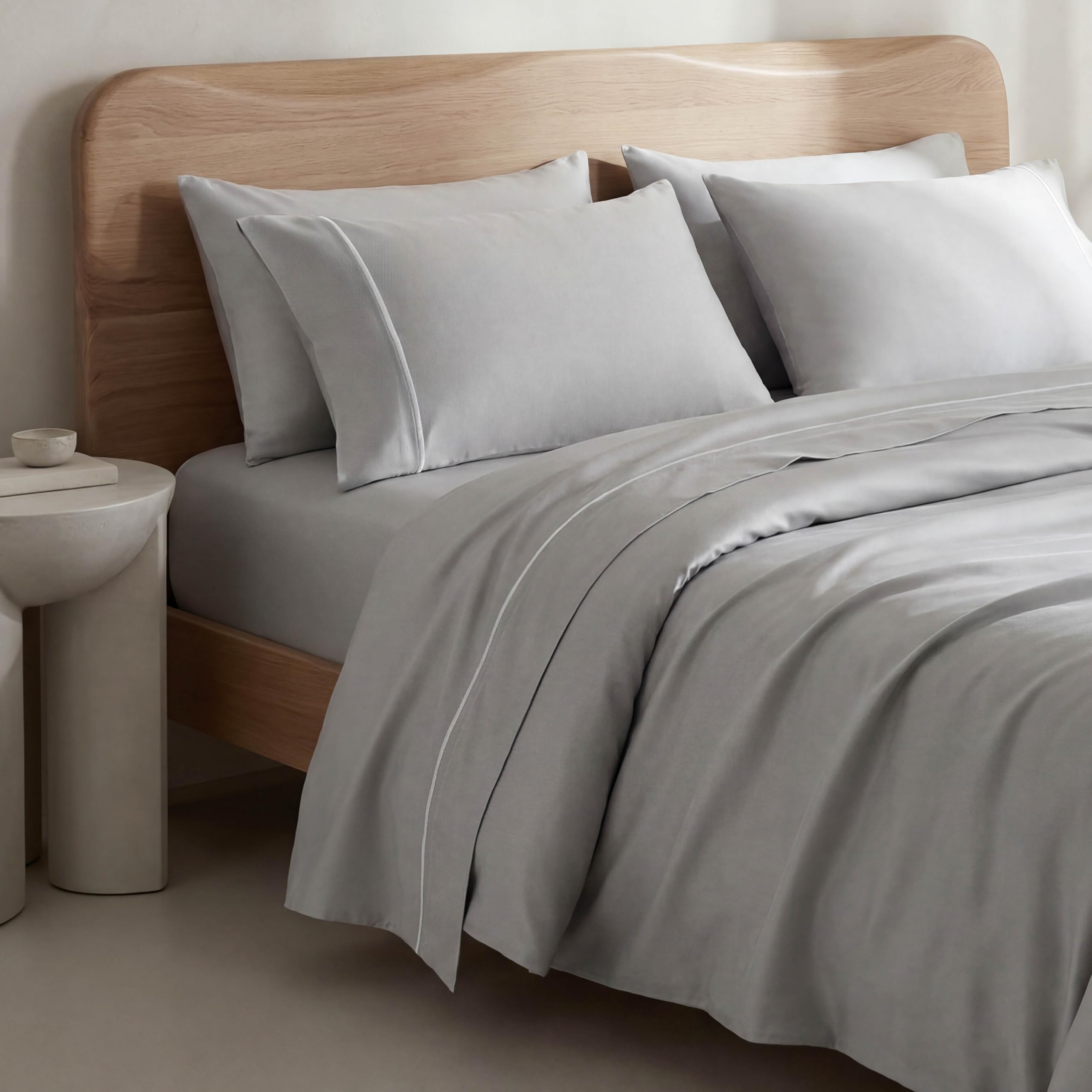 Antilo Sábanas Lyocell 300 Hilos Efecto Seda, Frescas Verano, Cama 150/160 | Frescor natural: el lyocell absorbe la humedad y regula la temperatura. Incluye encimera, bajera y 1 funda de almohada.