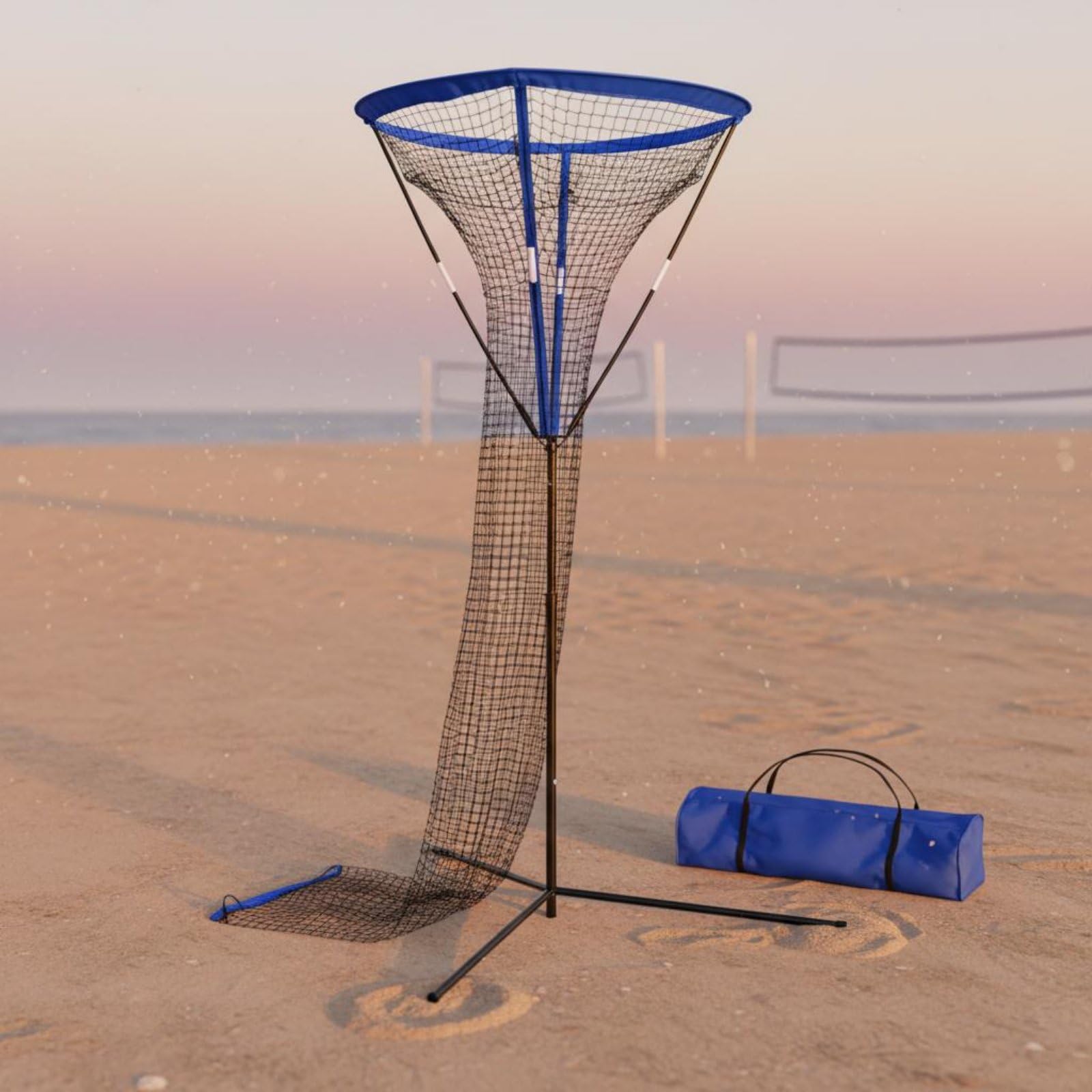 Rete da Pallavolo Regolabile Allenamento Portatile con Custodia Telaio in Ferro Resistentes E Base in Gomma per Timing E Controllo Palla Adatta per Campi Palestra Preparazione Agonistica