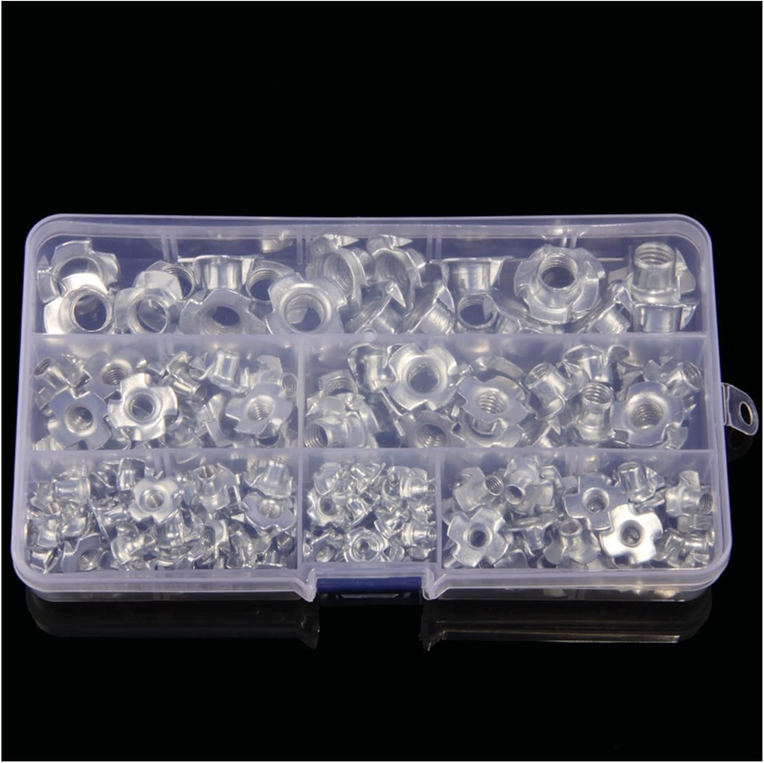 YANGQI yaoqijie 160PCS M3/M4/M5/M6/M8/M10 Four Claws Nut Speaker Nut T-nut Blind Pronged Tee Nut Furniture Hardware Lasting