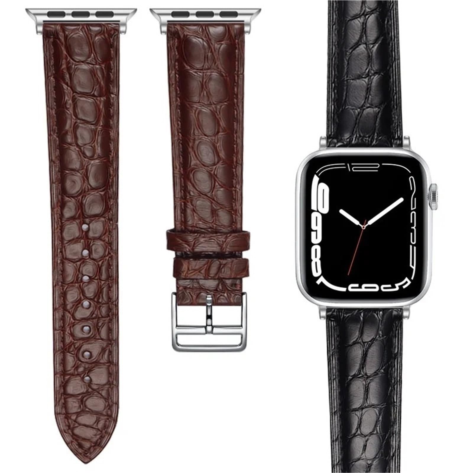 Generico Bracelet de montre rétro souple compatible avec les montres 42 mm 45 mm 49 mm