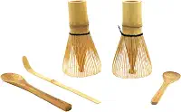Marca BambooMN – Chasen (Chá verde batida) + colher pequena + Chashaku para preparar Matcha + colher de chá, 2 Sets, 2