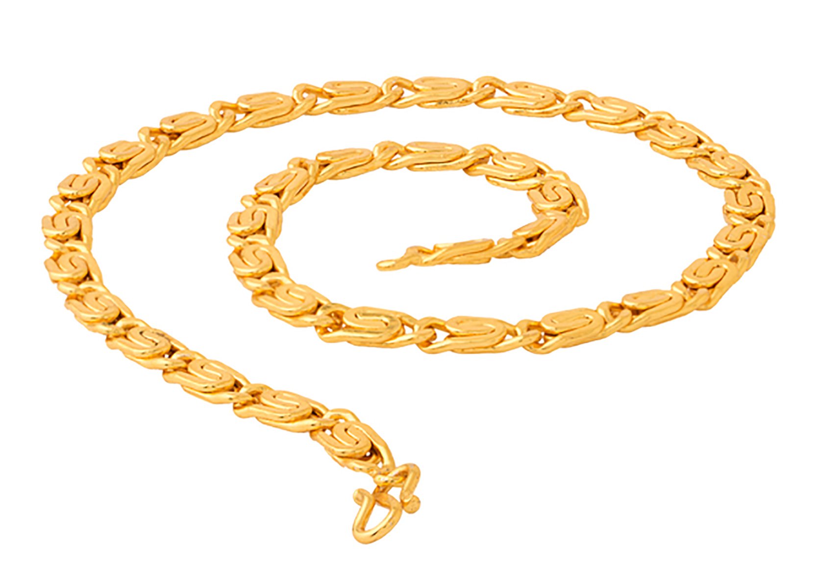 latest & Stylish High Gold Plated 22 inch & Brass Celebrity Inspired Round Gold Plated Chain For Women Boys Thin Light Weighted Chain regular wear-image-37