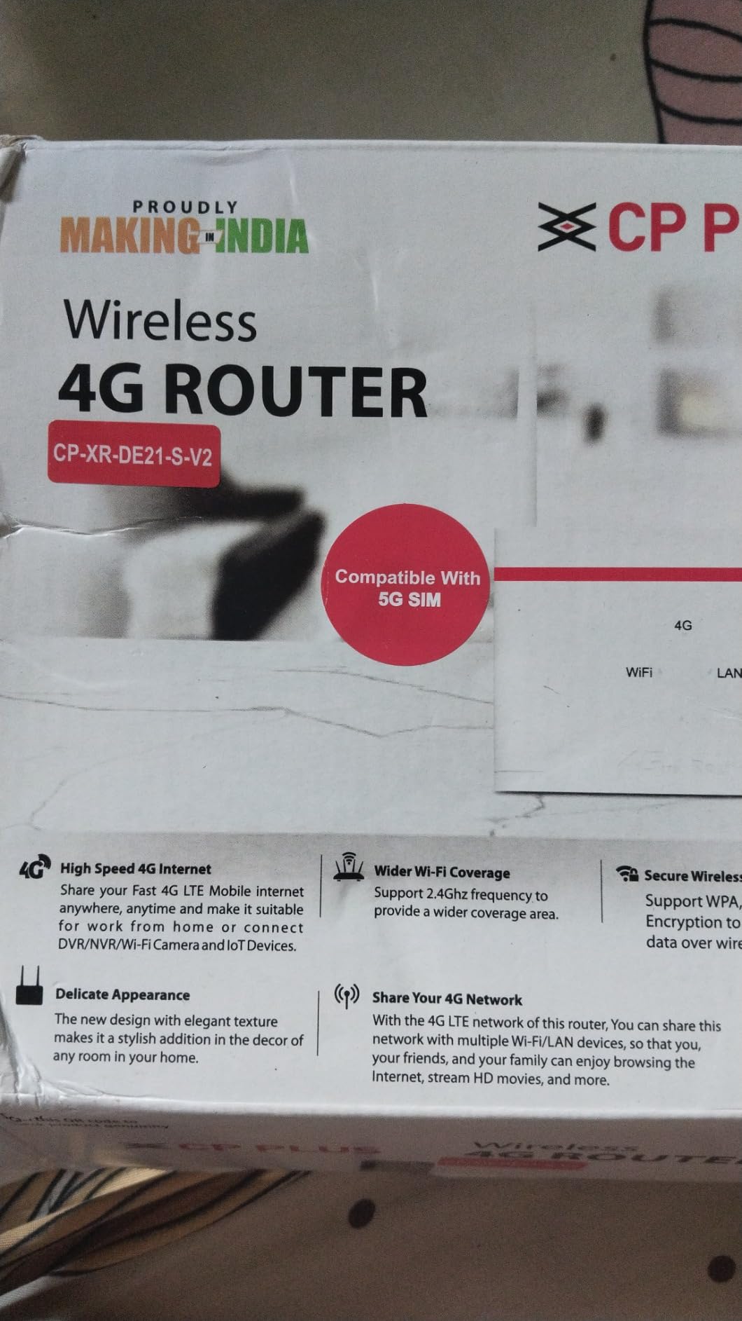 Cp2 Router CP Plus CP-XR-DE21-S-V2 4G SIM Card Wi-Fi 6 Router
