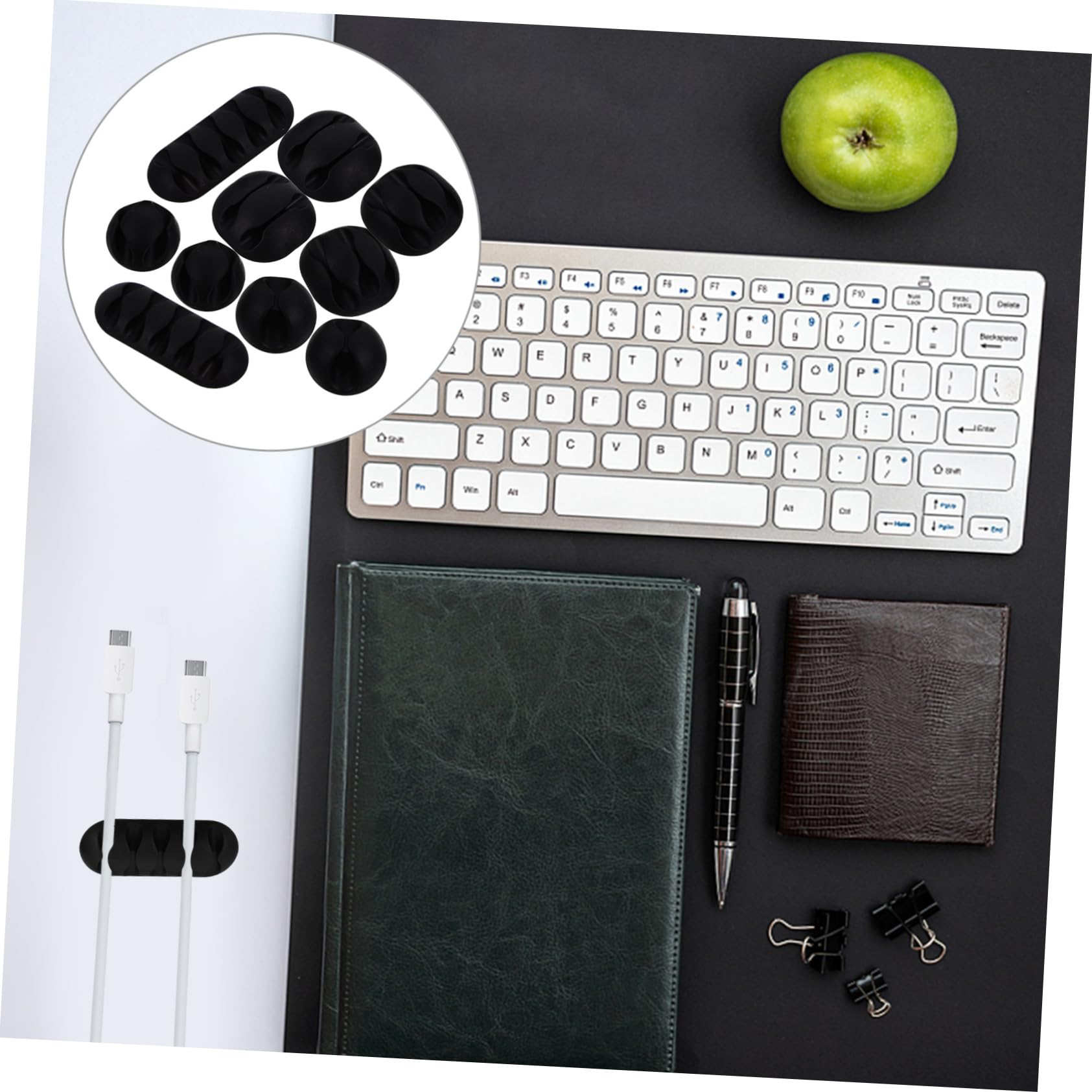 Hemobllo 30pezzi Organizer Di Cavi Plastica Per Gestione Elettrica Clip Per Cavi Adesive Per Ufficio e Casa Facile Da Usare Mantiene Desktop Ordinato e Pulito