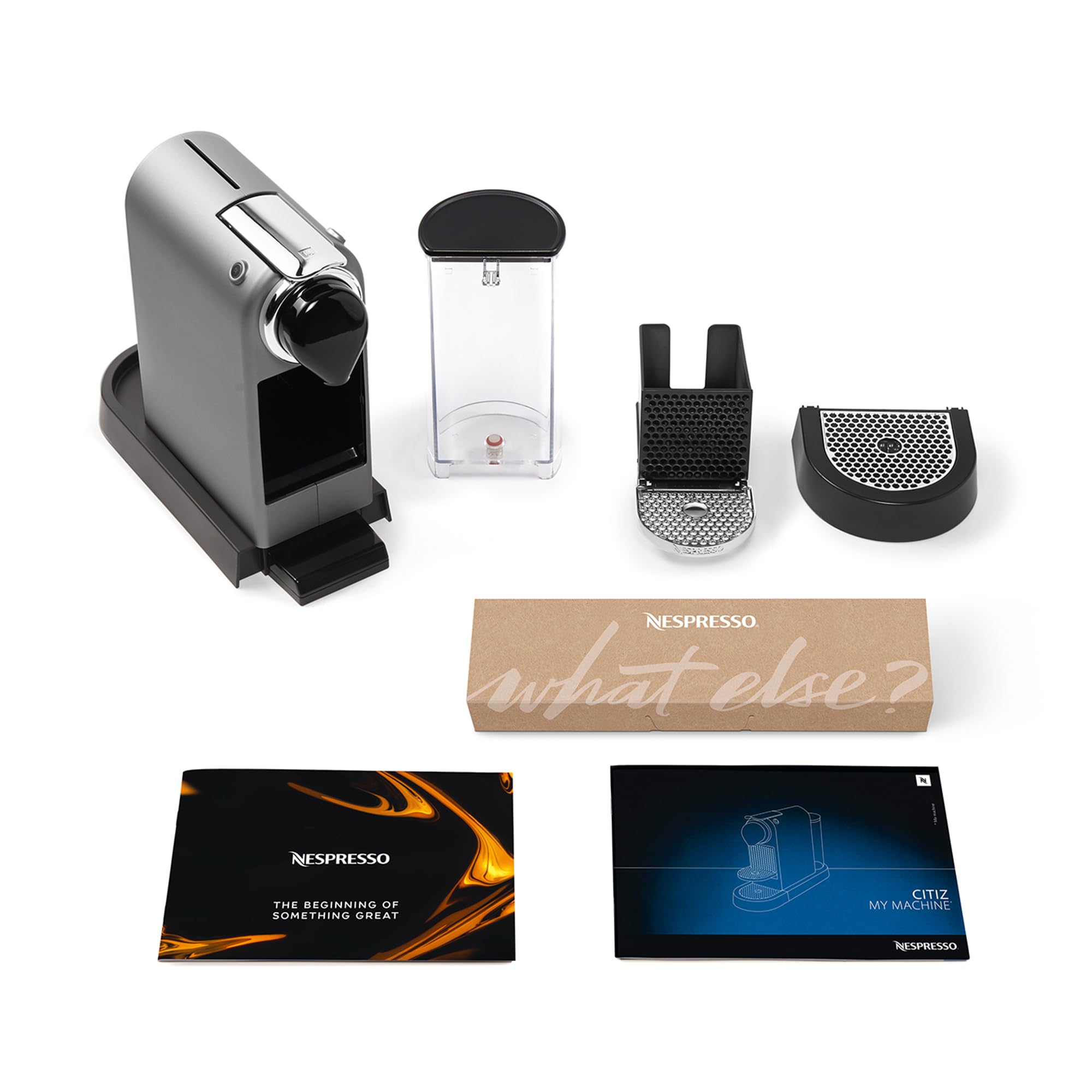 Krups Nespresso Citiz - Cafetera de cápsulas, 19 bares, Compacta y elegante, Thermoblock, Limpieza fácil, Función automática, Modo Eco, Incluye kit bienvenida, Plata, XN741B10 | Compacta y elegante, Thermoblock, Limpieza fácil, Función automática, Incluye