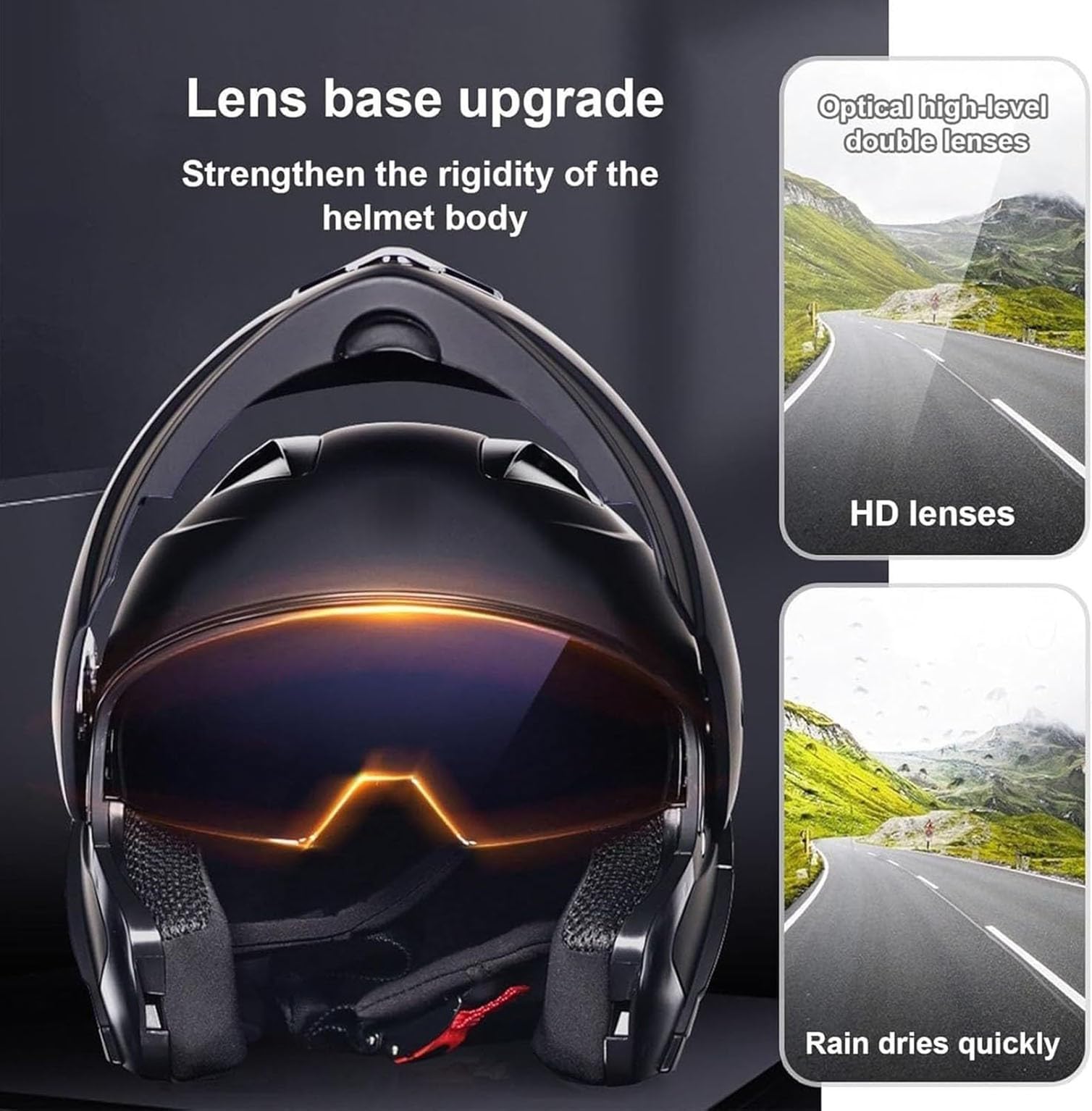 Adulto Modular Bluetooth Casco,Motocicleta Todoterreno Crash Homologado ECEDOT Bluetooth Cascos Integral Integrado Abatible Casco con Visera Doble,Unisex Moto Bluetooth Casco