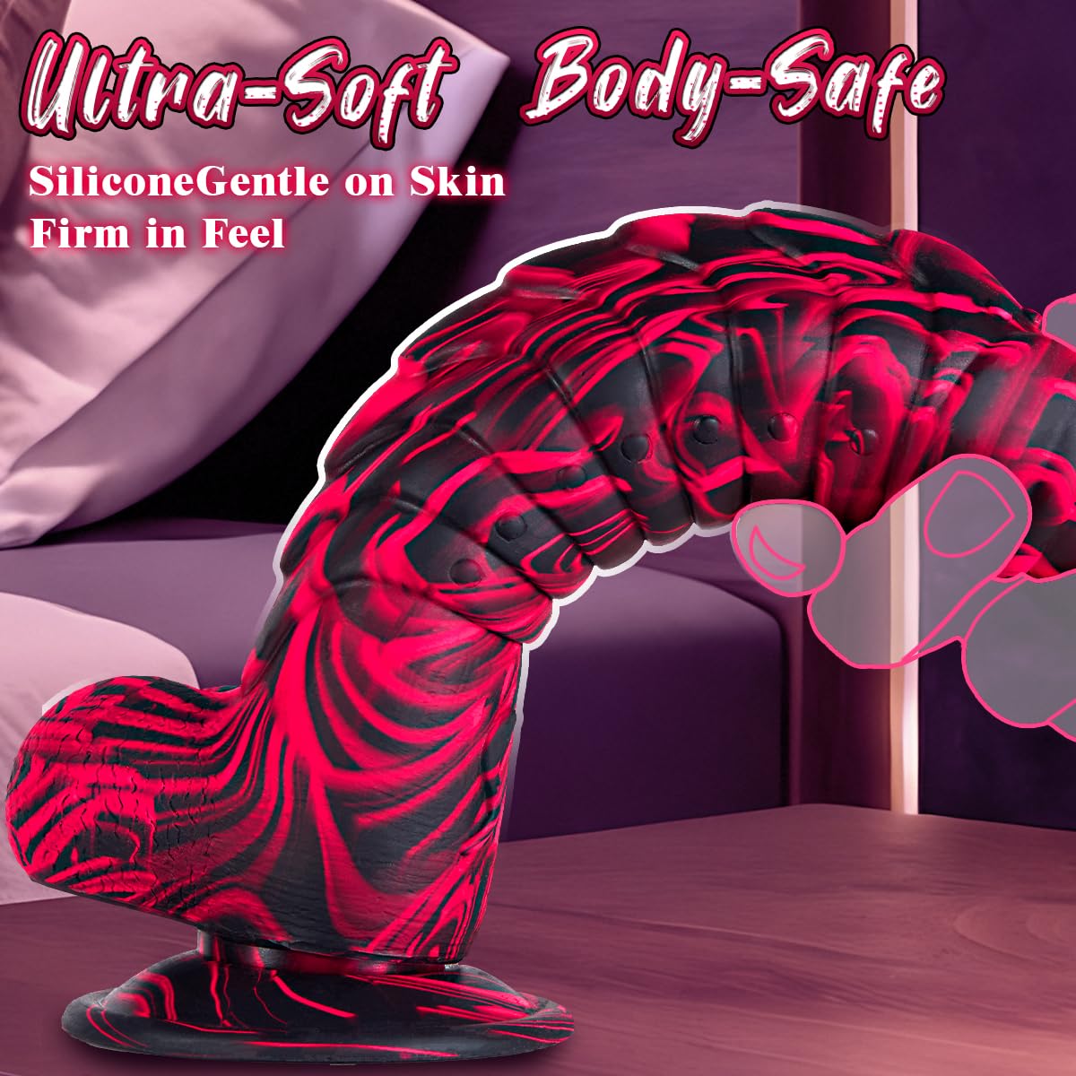 Sex Toys Realistic Dildo for Adults, 7.16 Inch Blowjob Silicone Thick Monster Dildos with Strong Suction Cup, G Spot Clitoral Vagina Anal Toy for Women Men Couples