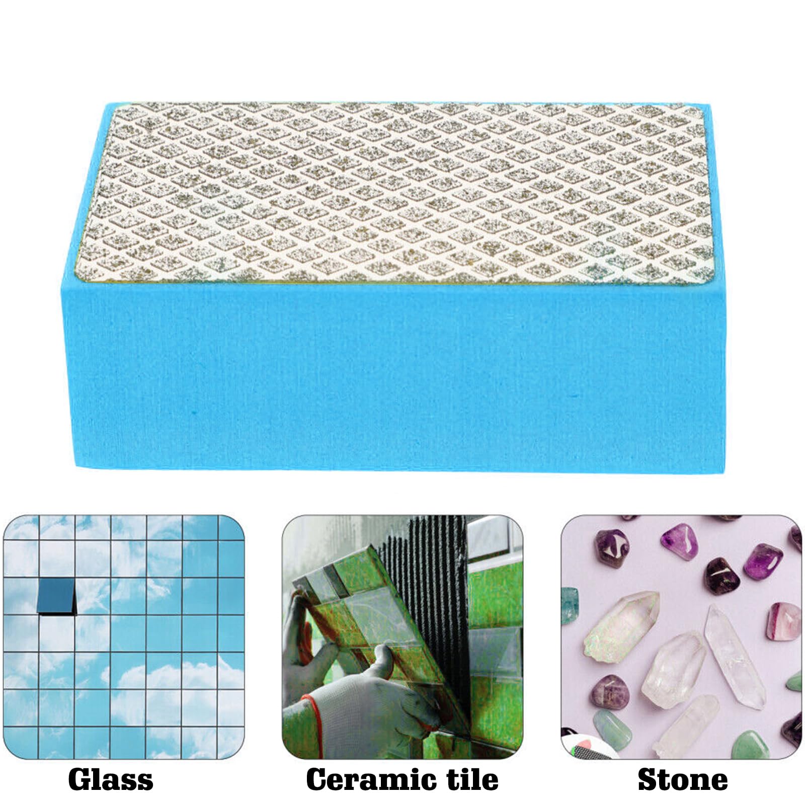 Diamantati Blocchi Abrasivi: 5 Pezzi Diamantati Mano Levigatura Pad, Diamantati-Spugna Abrasiva, Grana 60, 120, 240, 400, 1000, Tamponi di Iucidatura per Piastrelle, Cemento, Vetro, Marmo