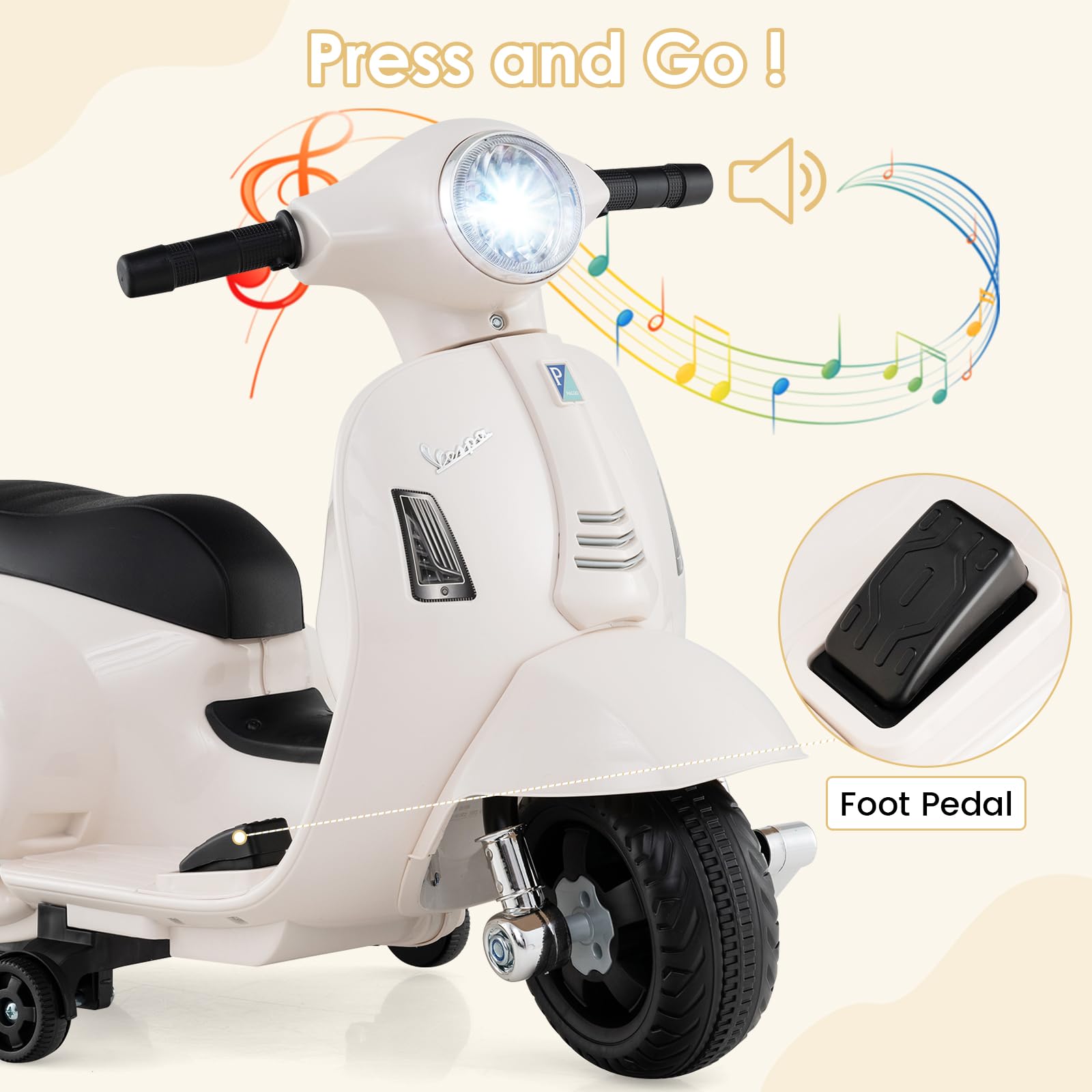 ココナッツ様　ルーカス Lucas FT6 フォグランプ Vespa　ミニ Amazon.com: Licensed Vespa Scooter Kids Motorcycle by OLAKIDS, 6V