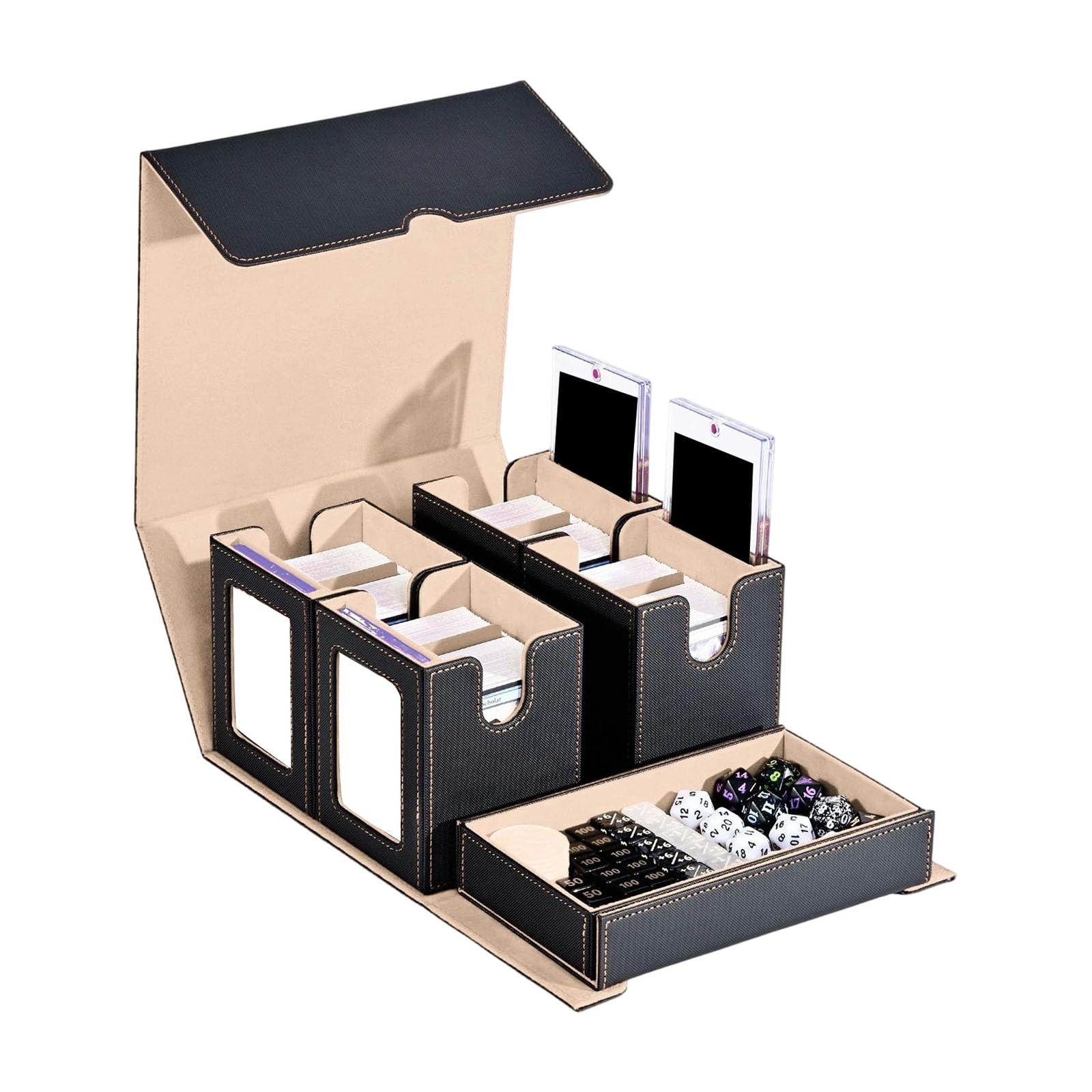Msioytog B Pu Game Card Deck Storage Ox Portable Card Carrying Organiser Case Trading Cards Deck Holders Waterproof Cover Professional Collector Ox