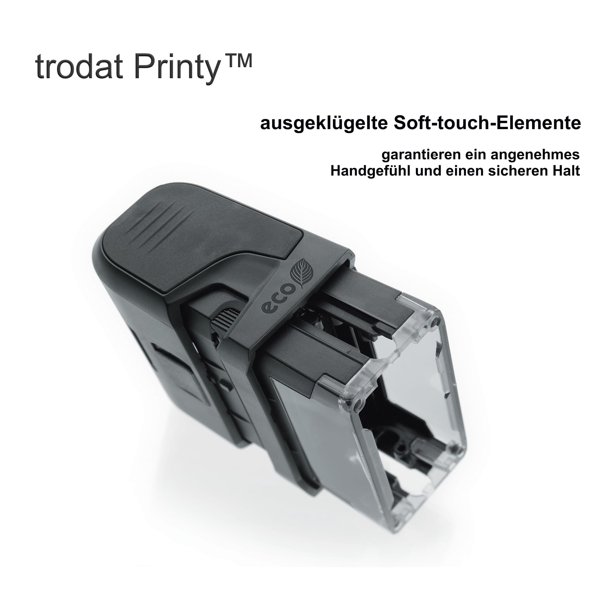 Trodat Personalisierter Stempel Printy 4913 zum direkt hier Erstellen – Selbstfärbend, Abdruck 58 x 22 mm, bis zu 6 Zeilen Abdruck Schwarz