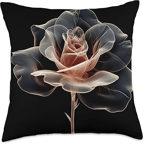 Flores, Rosa, Arte, Diseño, Amor, Minimal, Almohada de moda, 18x18, Multicolor