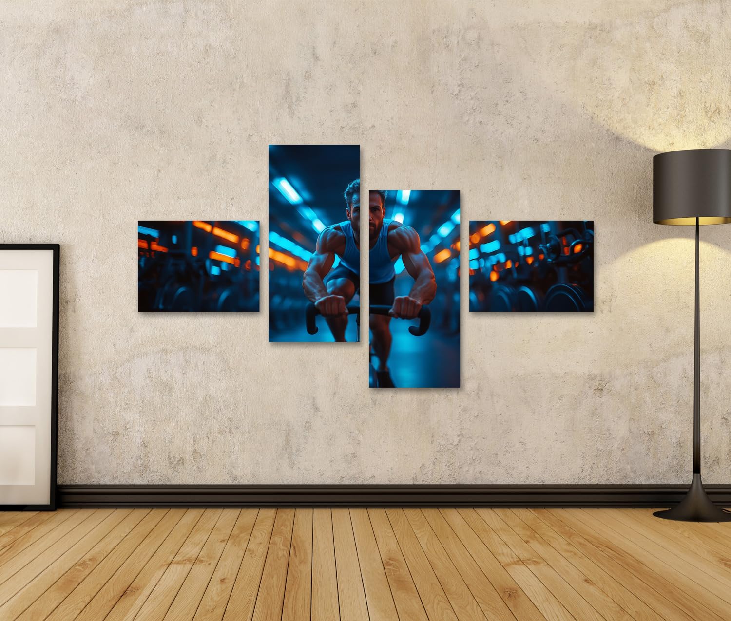 islandburner Quadro su tela uomo allenato intensamente in palestra per gli appassionati di fitness palestra palestra immagini murali poster