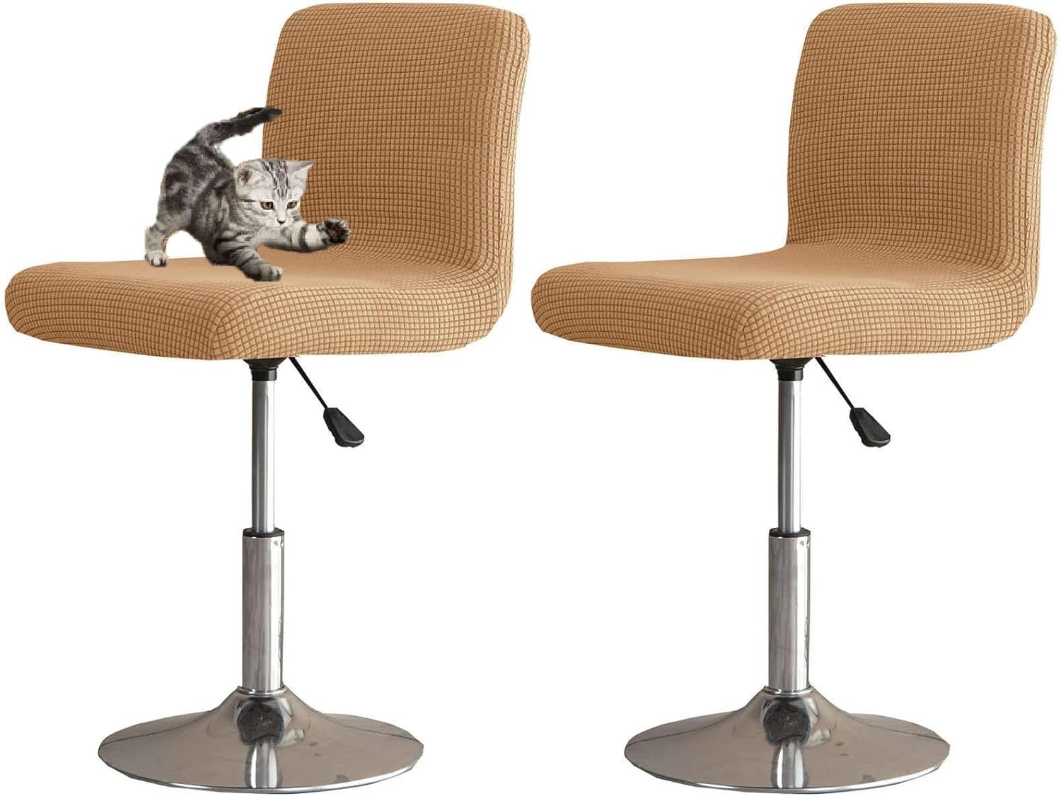 HACLEN Bar Stool Covers with Backs Set of 6 4 2, Stretch Pub Counter Stool Covers, Removable Barstool Covers Slipcovers for Bar (coffee,6 PCS)
