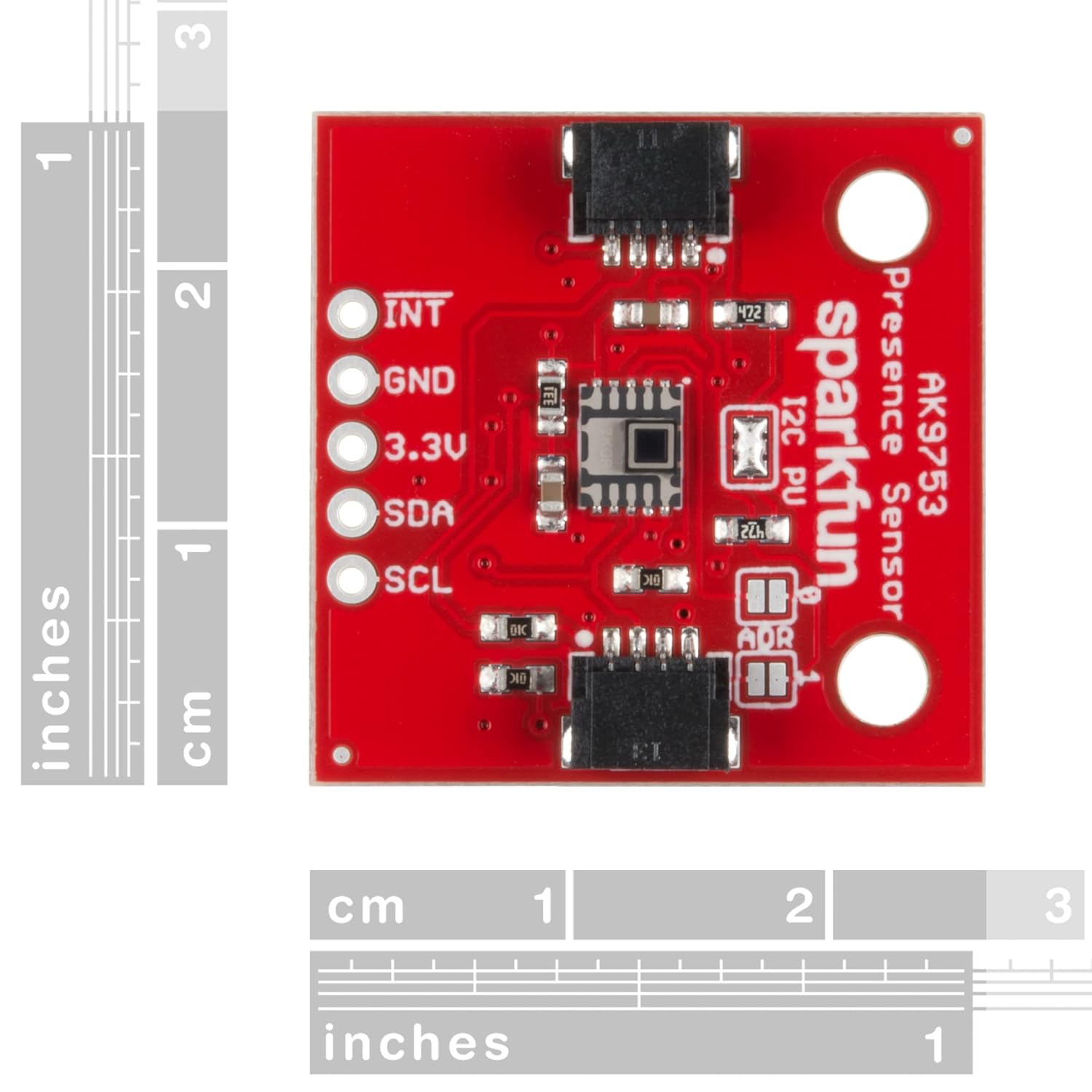 SparkFun Human Presence Sensor Breakout - AK9753 (Qwiic) - 4-Channel Nondispersive Infrared Detector Tell which Direction a Person is Moving 16-bit Digital Value Four sensors Voltage 1.7V to 3.3V PIR