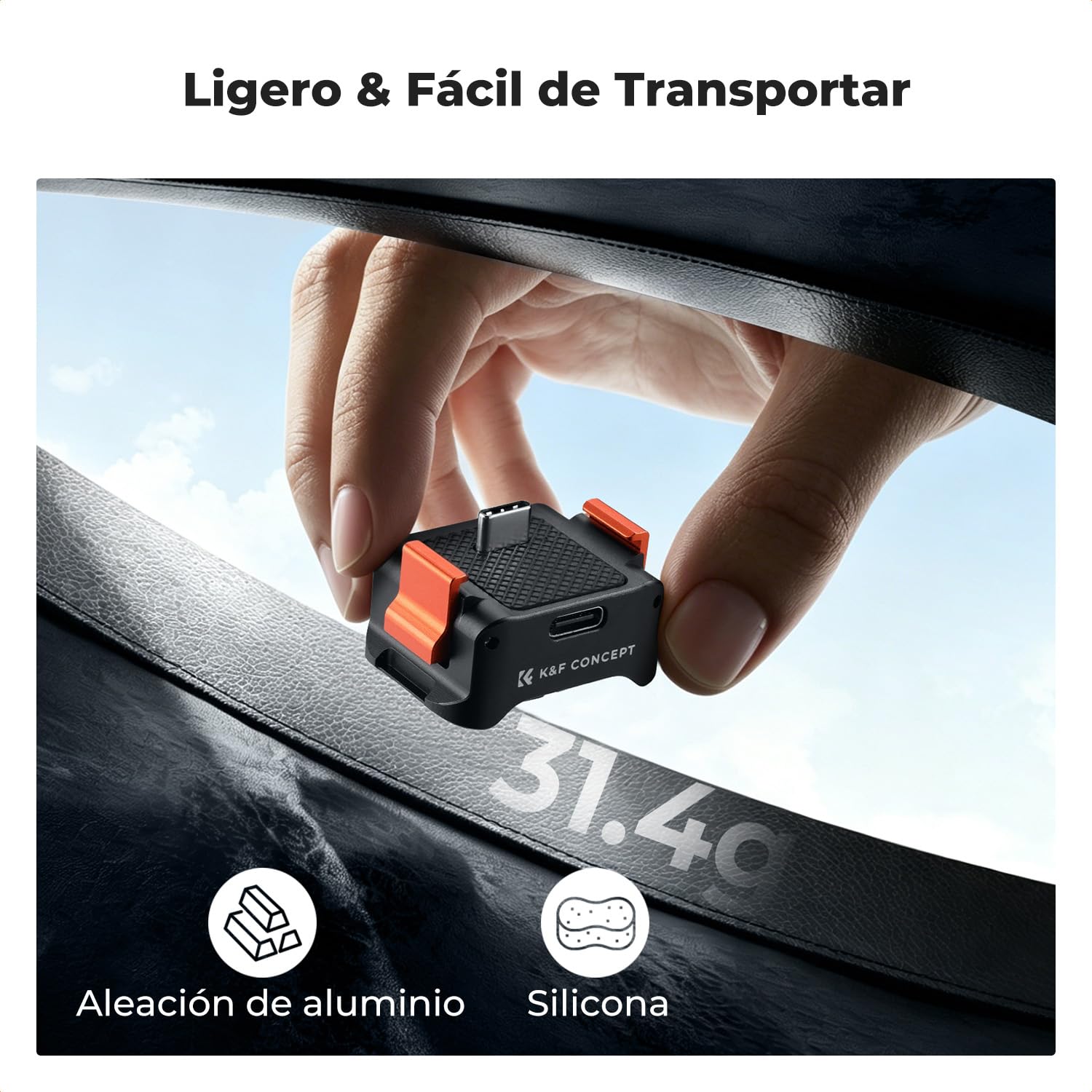 K&F CONCEPT PP61 Base Carga Rápida Magnética Compatible con dji Osmo Pocket 4/3, Adaptador Arca-Swiss y 1/4" para Action CAM, Dock Vlog Aluminio CNC