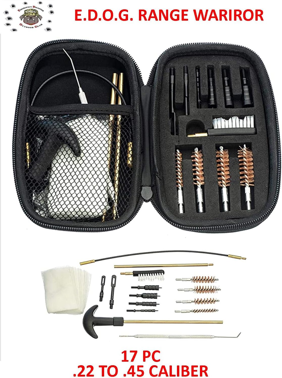 Range Warrior 27 Pc Gun Cleaning Kit - Compatible with SIG P365XL - Schematic (Exploded View) Mat, Range Warrior Universal .22 9mm - .45 Kit & Tac Book Accessories Set