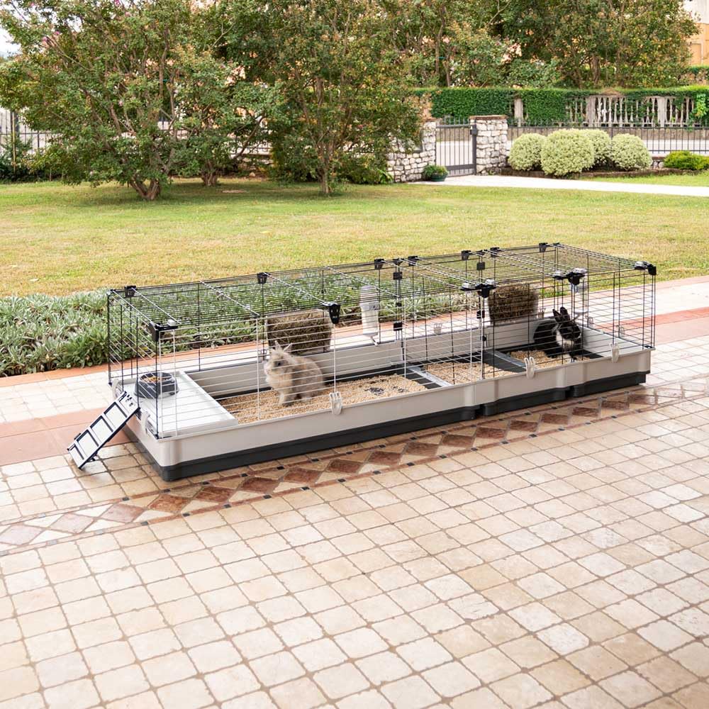 FERPLAST - Gabbia per porcellini d'India - Gabbia per conigli - Gabbia e accessori inclusi - Apribile e componibile 205 x 60 x h 50 CM - Krolik, 200