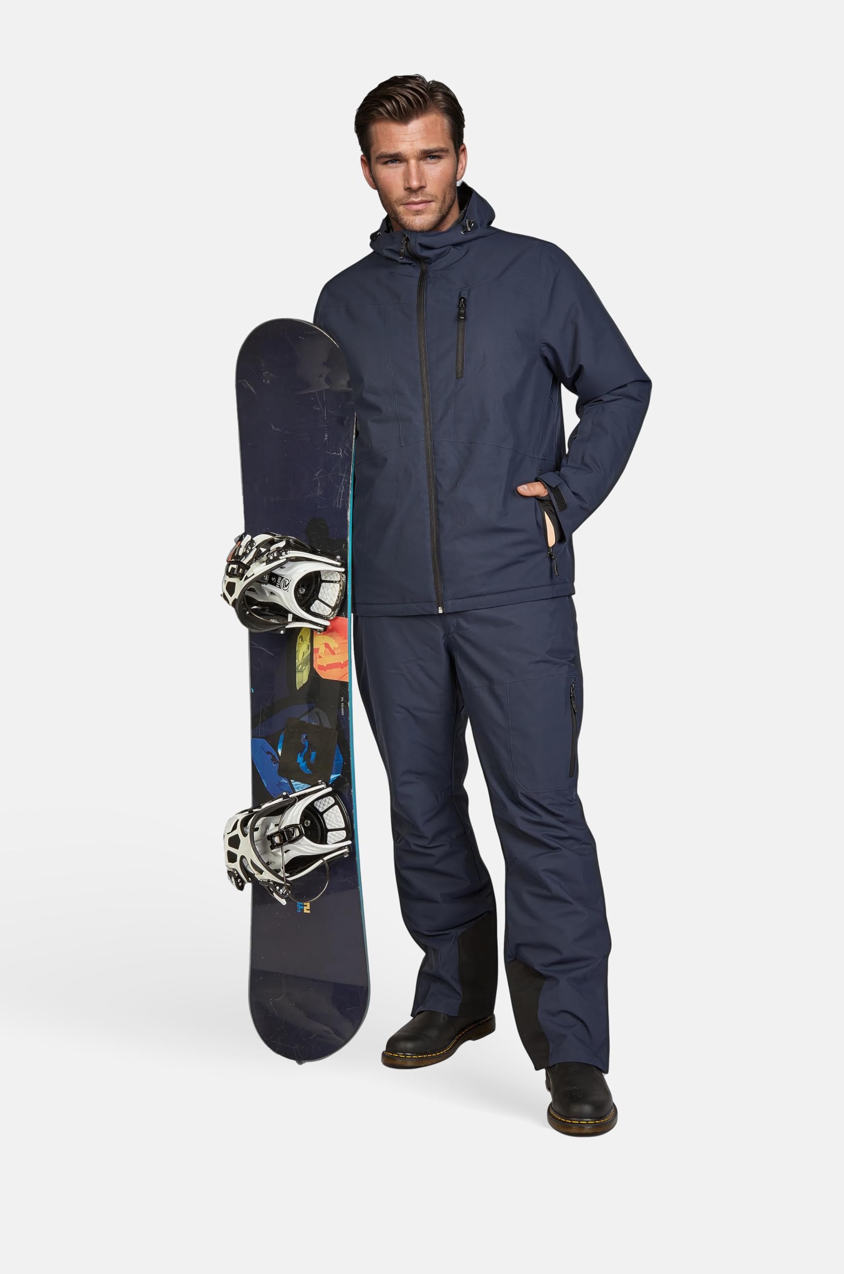 Weichers Skianzug Gr.M-XXL Herren Skijacke Skihose Schneeanzug Pants mit Kapuze Winddicht Wasserdicht Skifahren Schnee