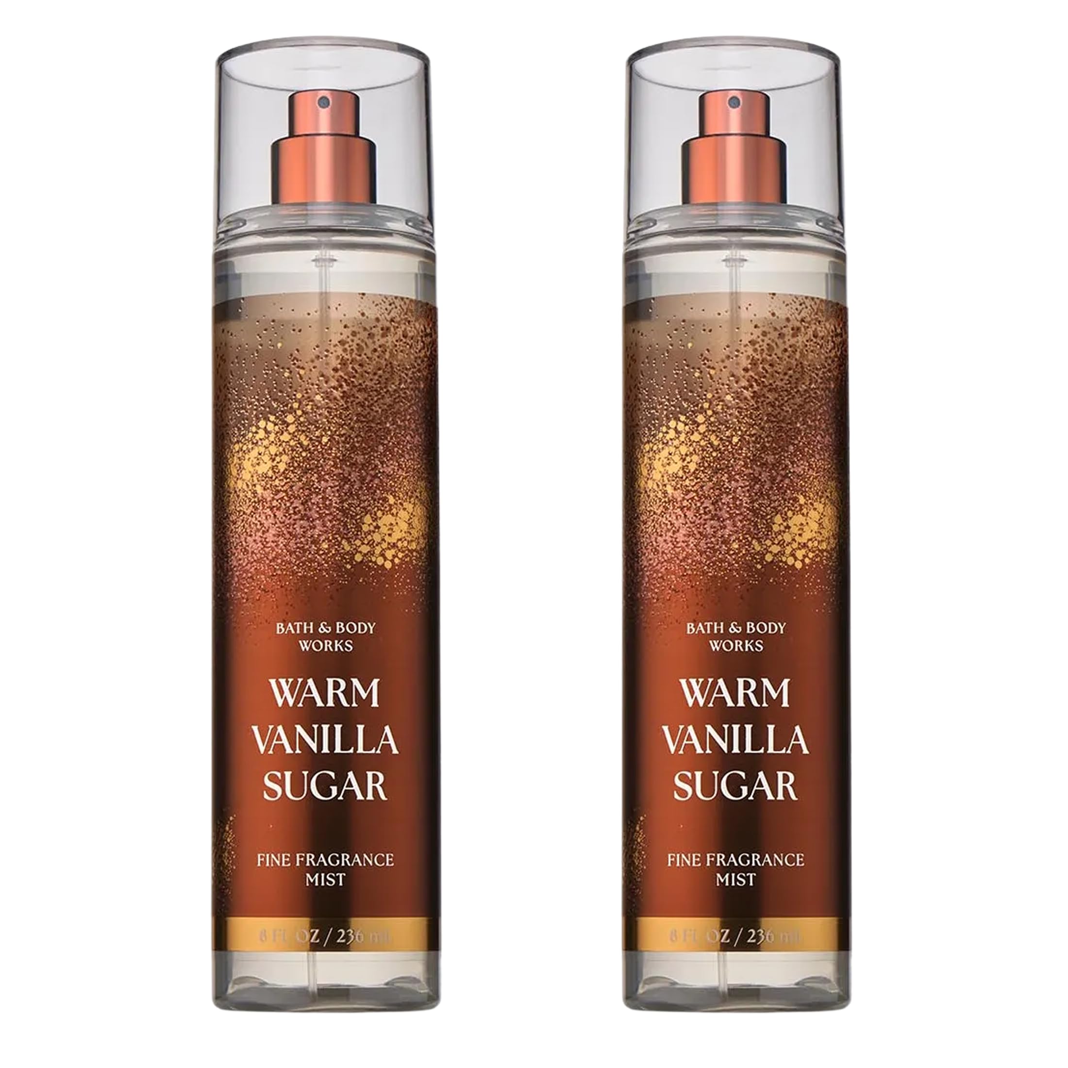 Bath & Body Works Warm Vanilla Sugar Fine Fragrance Mist, Body Spray & Perfume for Women, Long-Lasting Personal Fragrance, Sparkling Sugar and Sweet Vanilla Scent, 8 fl oz - 2 Pack