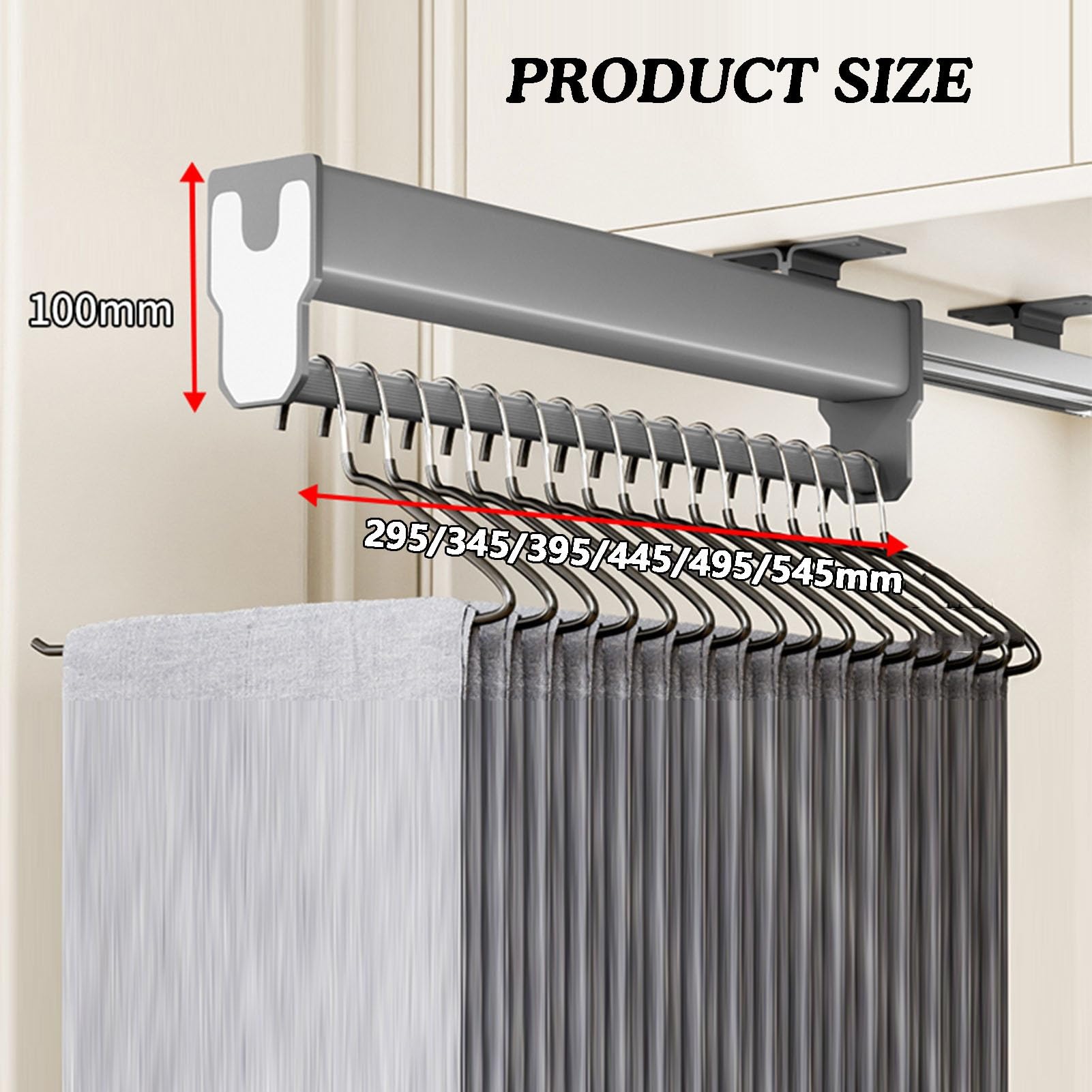 Perchero telescópico para pantalones, de aleación de aluminio para organizar el armario, barra deslizante que ahorra espacio para armario, baño y dormitorio