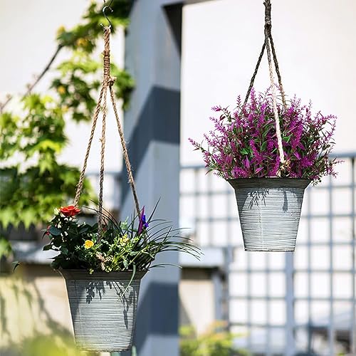 Miniatura 3 de Paquete de 8 plantas artificiales, flores, arbustos de hierba, lavanda, no se decolora, flores de plástico sintético para exteriores, para jarrones,