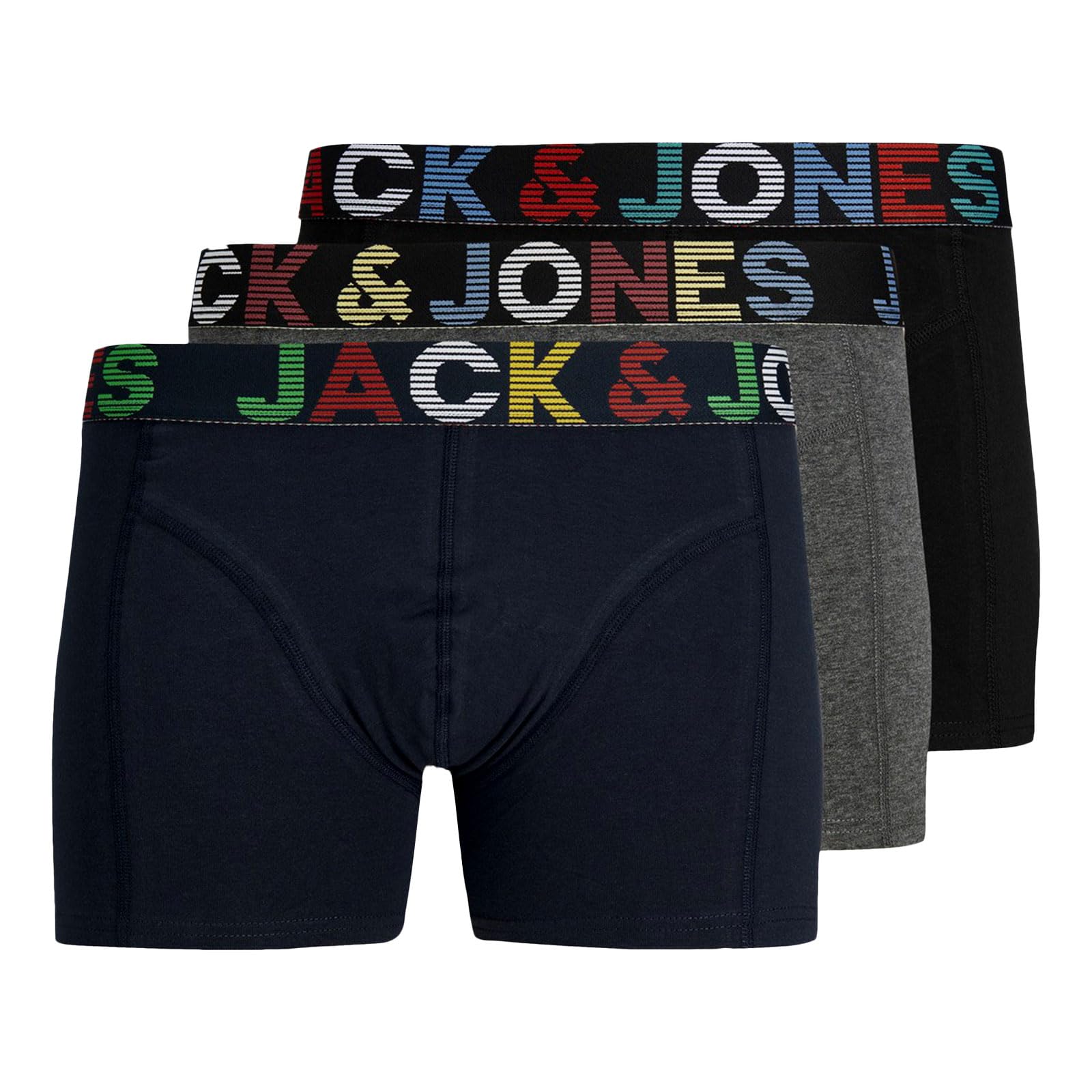 Jack & Jones Men's Gris Boxer Shorts Ethan (X3)