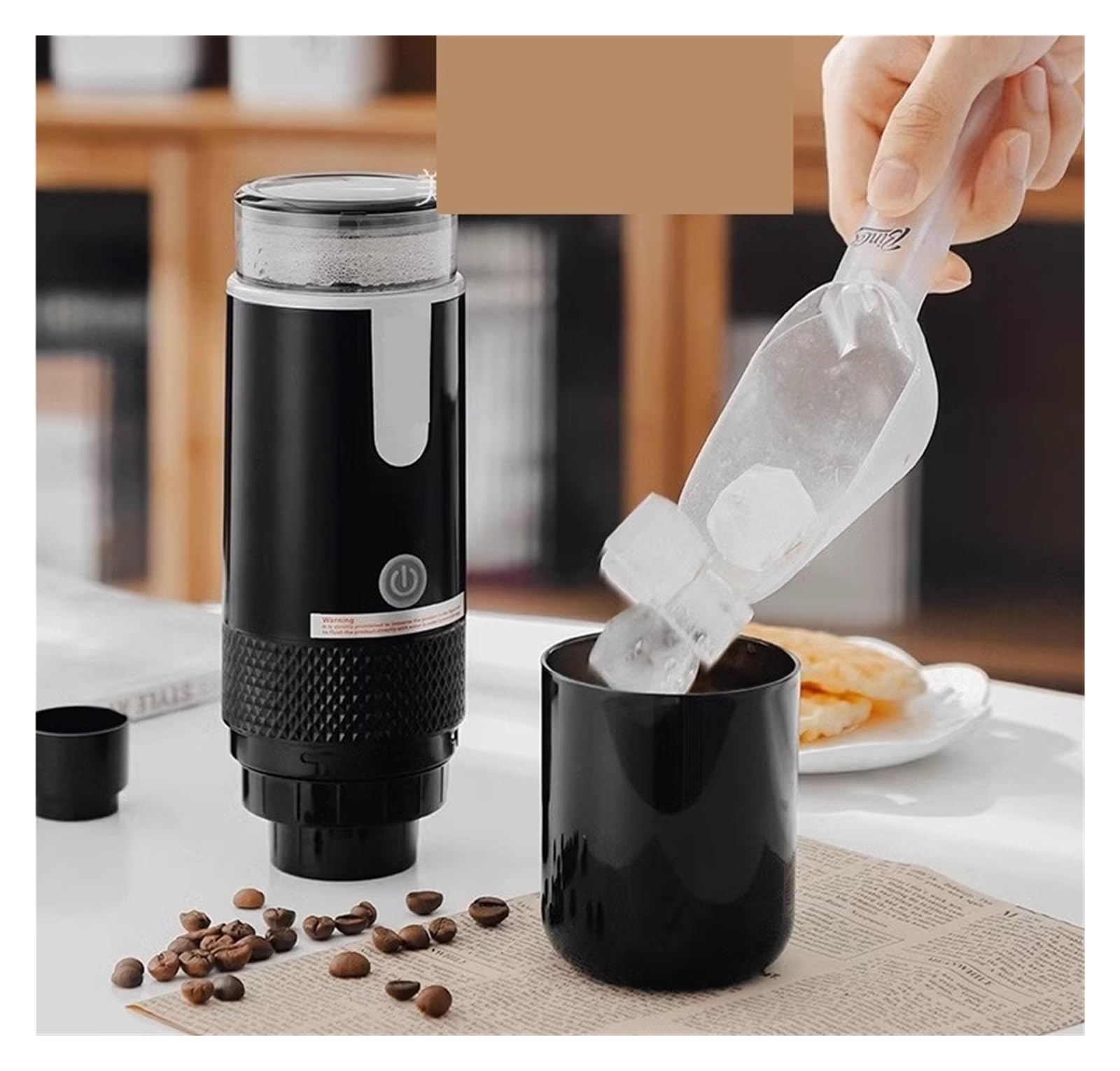 EDEDE Macchina da caffè Espresso Portatile, Macchina for caffè for Campeggio Portatile elettrica Domestica Piccola all'aperto Viaggio Auto caffè in Polvere Capsula per Viaggi, Campeggio