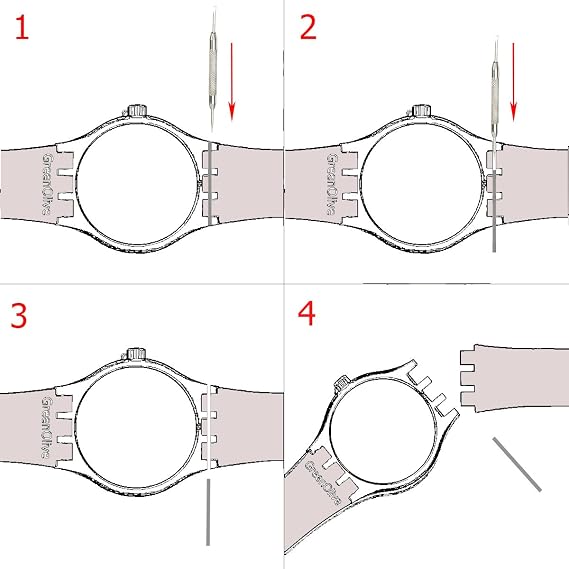 Silver Plated Stainless Steel Buckle Waterproof Silicone Rubber Watch Strap Watch Band (17mm, Iridescence)