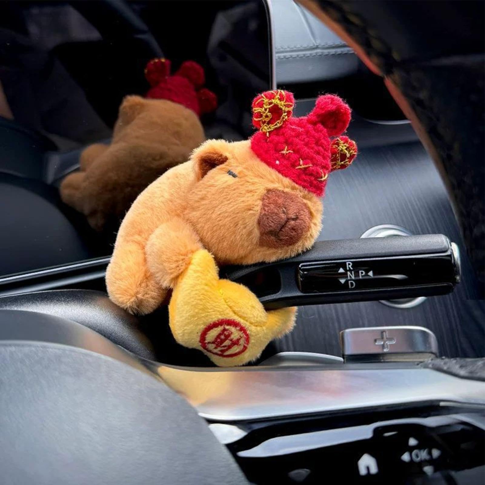 Animale di peluche di capibara, peluche di capibara - Capibara per interni di auto simpatico cartone animato - Peluche animali, divertente bambola di peluche Capibara, decorazioni per cruscotto per am