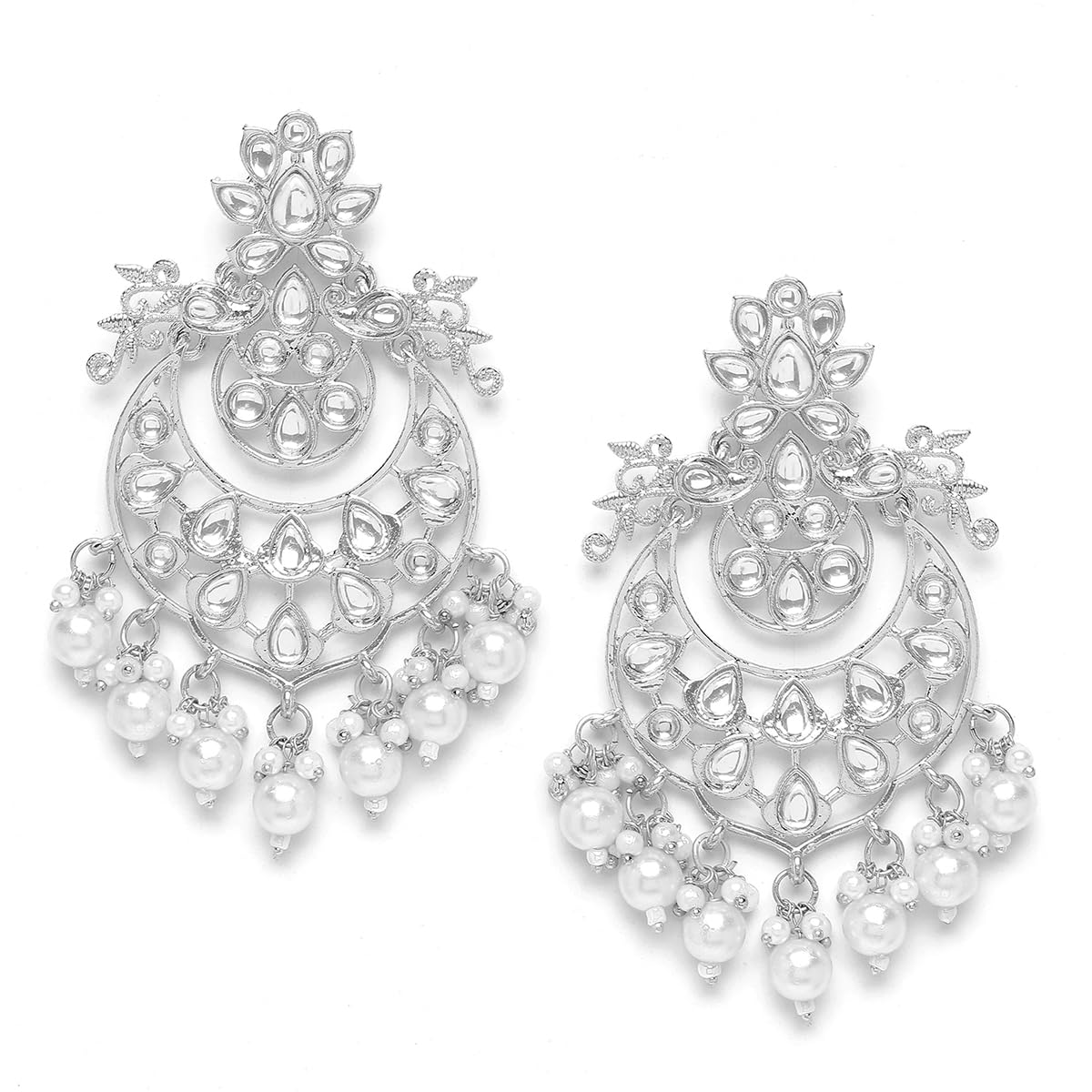 See full amazon price history chart for Karatcart Silver Plated Pearl & Kundan Studded Dangler Earrings for Women Karatcart Silver Plated Pearl & Kundan Studded Dangler Earrings for Women (B0CQGXX8QJ) Amazon Price History, Amazon Price Tracker