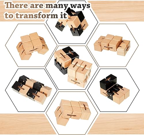 Miniatura 3 de Paquete de 2 bloques de juguetes en forma de cubo, mini juguete de escritorio para aliviar el estrés, cubo de juguete de escritorio con TDAH para