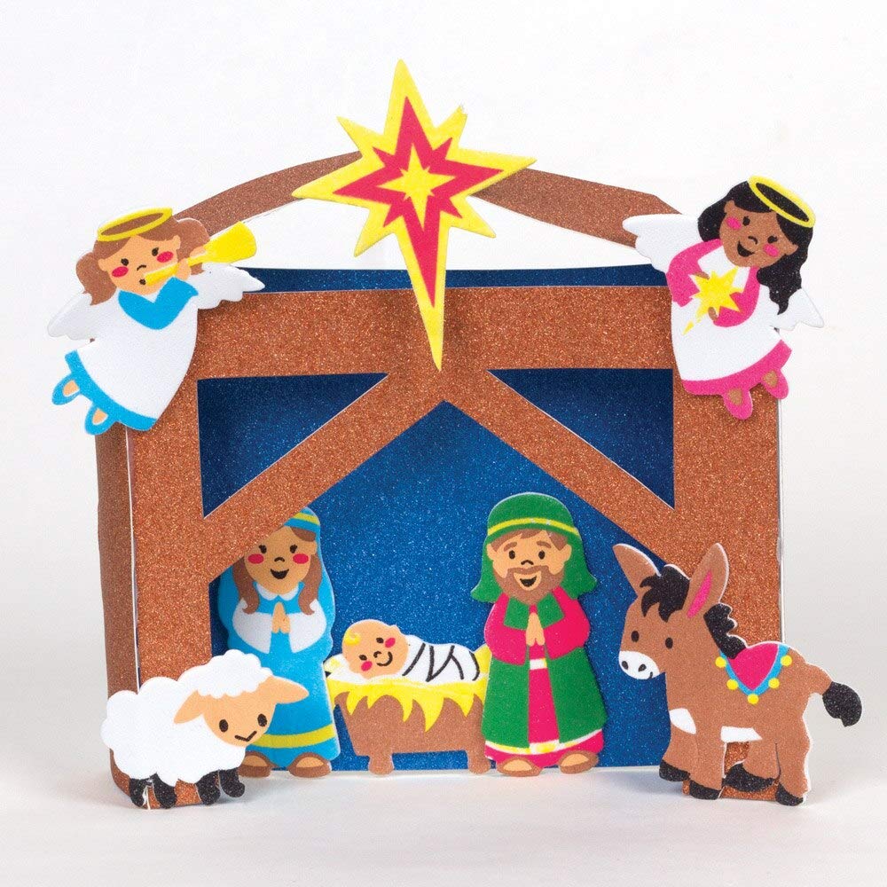 Image secondaire de Baker Ross Autocollants en Mousse sur la Nativité (Paquet de 120) - Loisirs créatifs de Noël pour Enfants AT136 Coloris Assortis