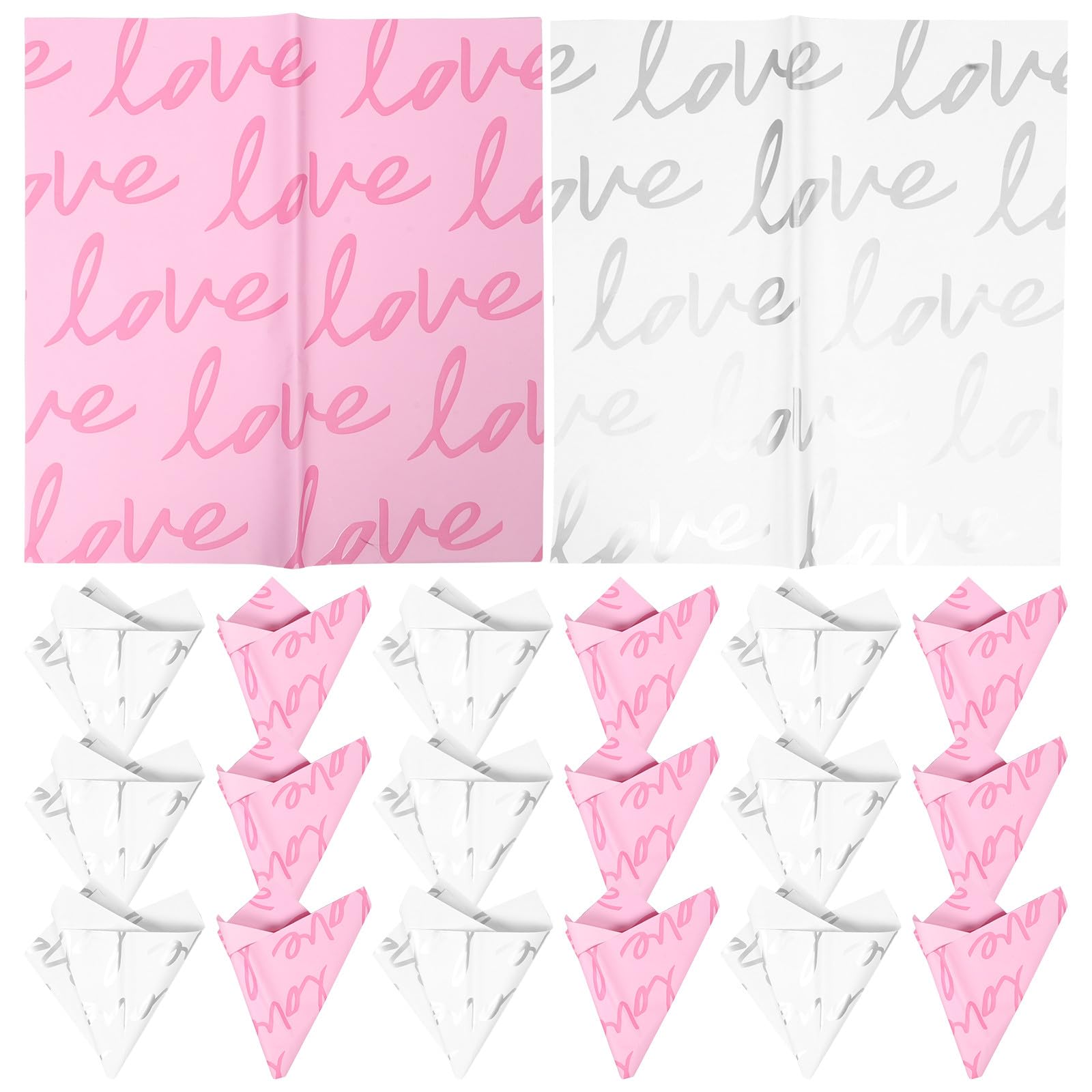 Healeved 40 feuilles de papier d'emballage pour bouquets de fleurs - Papier pour compositions 57 x 57 cm (22,4 x 22,4 pouces) - Idéal pour les mariages, la Saint-Valentin et Noël