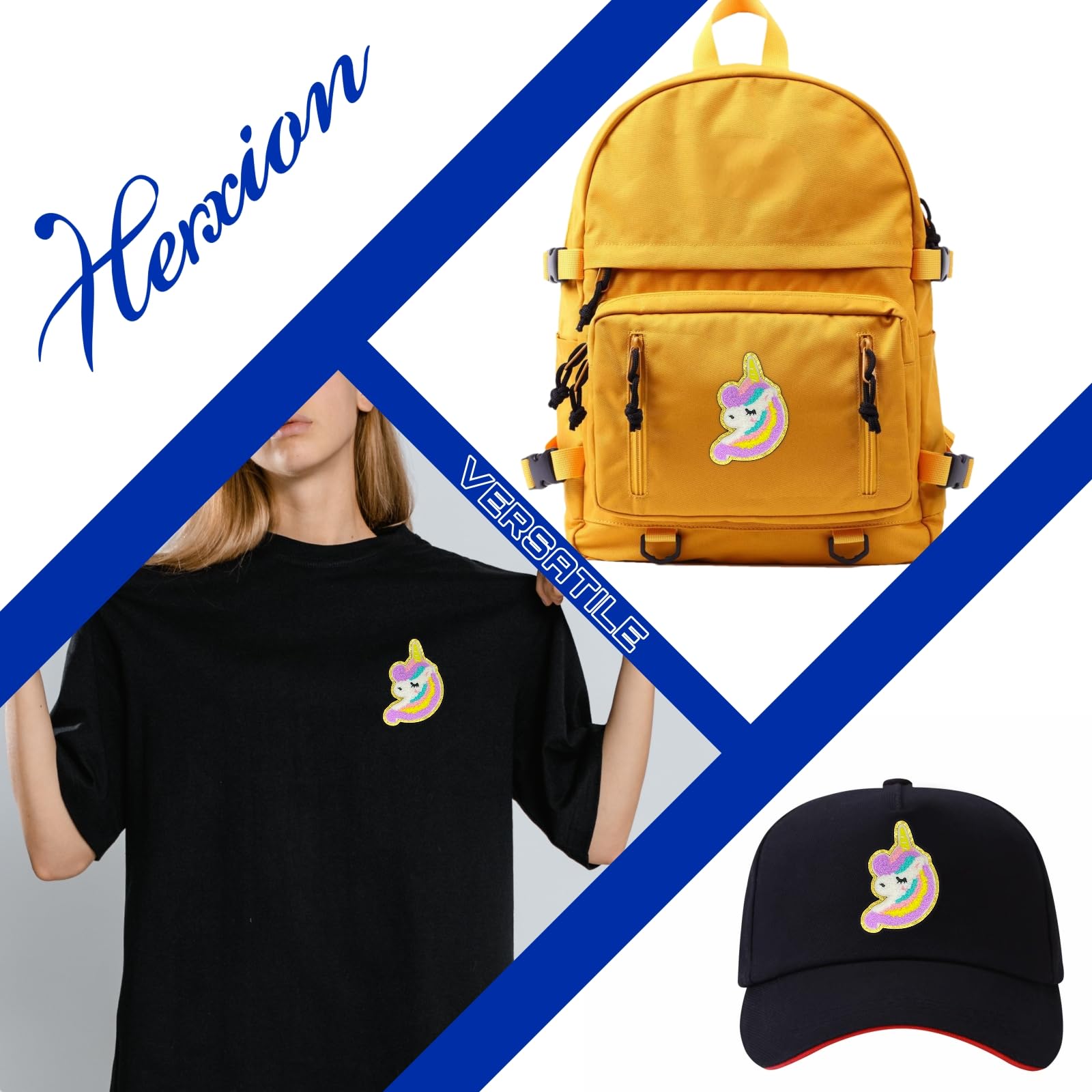 Parches termoadhesivos de unicornio, bonitos parches de chenilla, apliques bordados con purpurina, parches reparados para planchar para ropa, jeans, sombreros, mochilas, chaquetas, parches