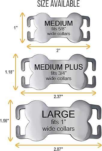 Miniatura 4 de Identificación personalizada para mascotas, placa de identificación de hueso silencioso grabada personalizada para perros y gatos, etiqueta