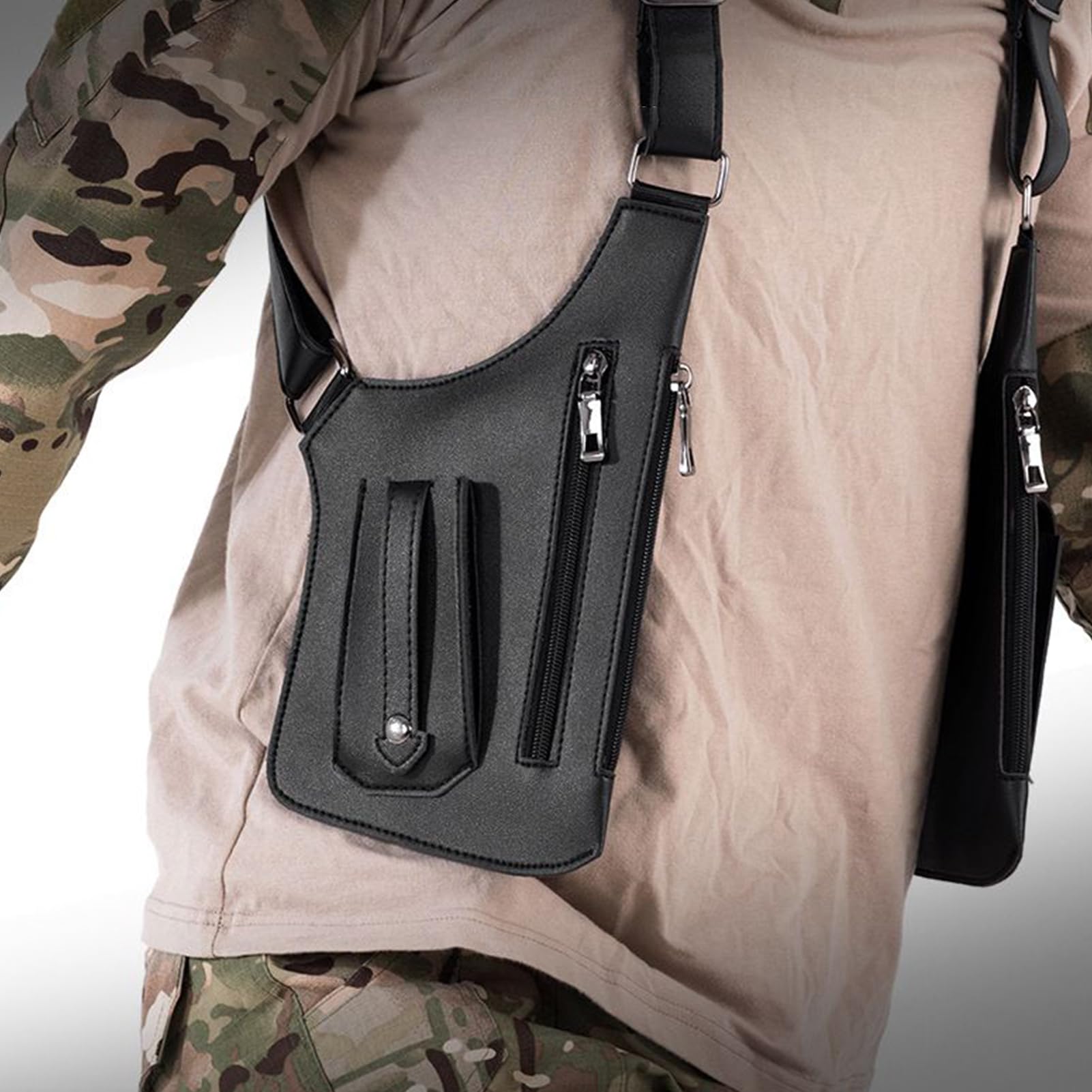 Torba Na Ramię Pod Pachą - Wodoodporna Saszetka Antykradzieżowa z Dwoma Ramiączkami,Wodoodporna Torba na Ramię Holster - Dla Mężczyzn i Kobiet do Podróży Wyjścia Paszport Na