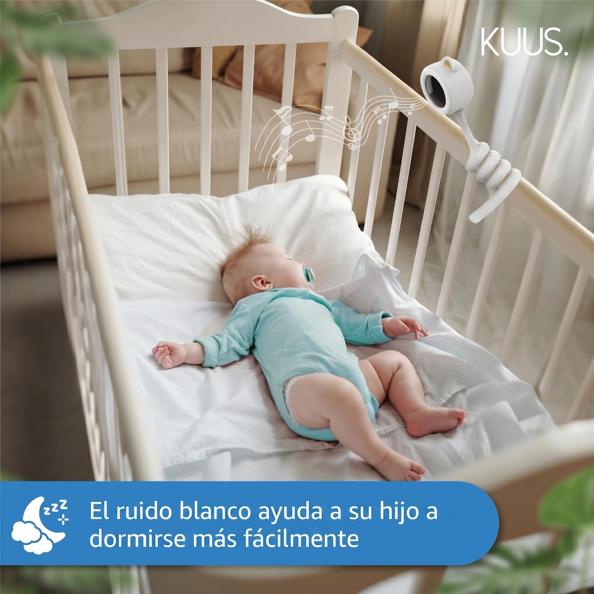 KUUS. BM1 Vigilabebés Cámara Bebé 2K WiFi App, Cámara Vigilancia Bebe Detección Llanto Ruido Blanco, Cámara Interior WiFi, Audio Bidireccional, Visión Nocturna, SD 32 GB Class U1