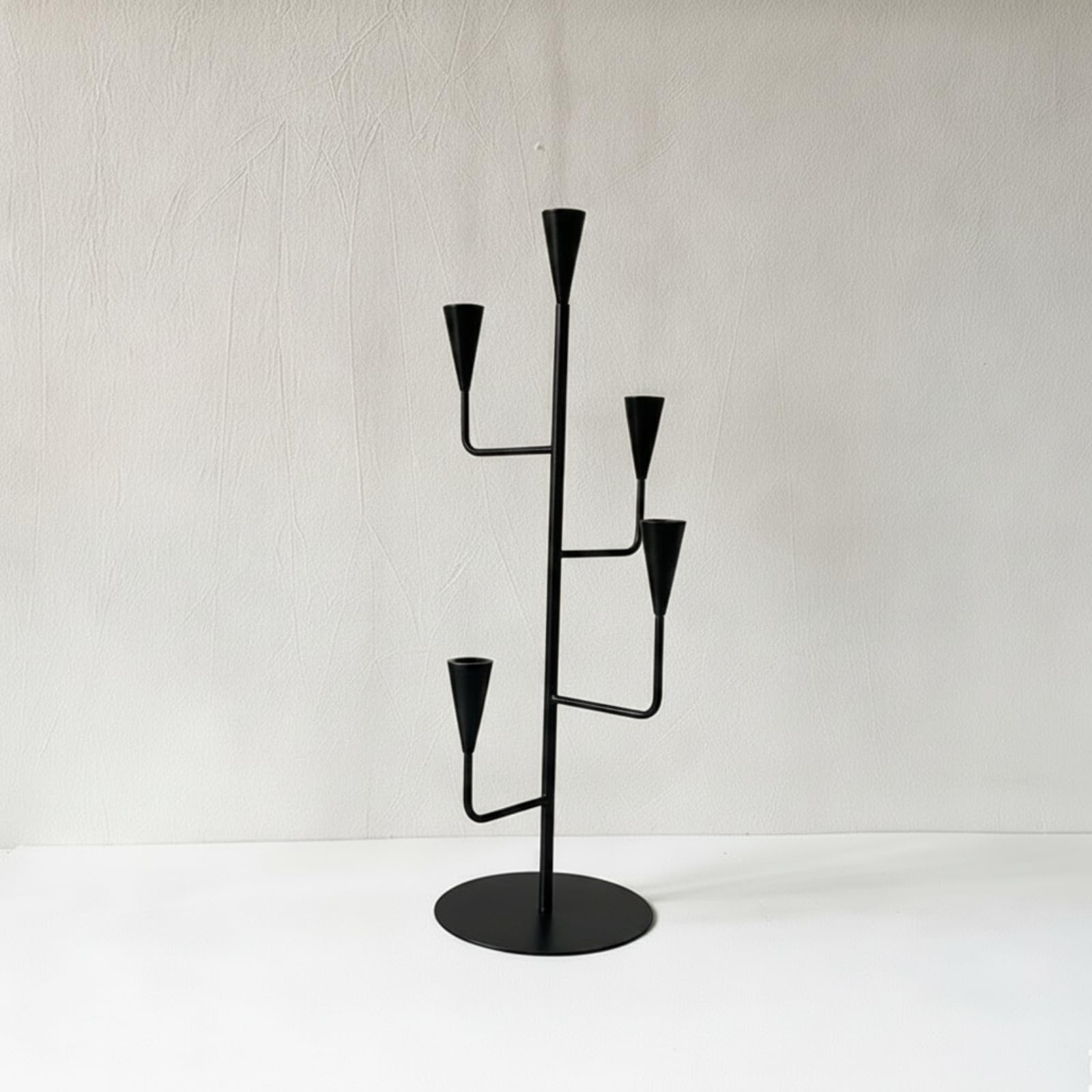 Qianly Candelabro a 5 Rami in Metallo Portacandele a Ramo Moderno Candeliere per Matrimonio